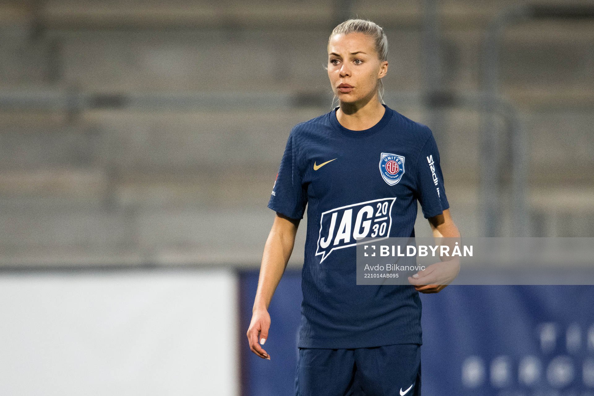 Eskilstuna Uniteds Lotta Ökvist under fotbollsmatchen i Damallsvenskan mellan FC Rosengård och Eskilstuna United den 14 oktober 2022 i Malmö.