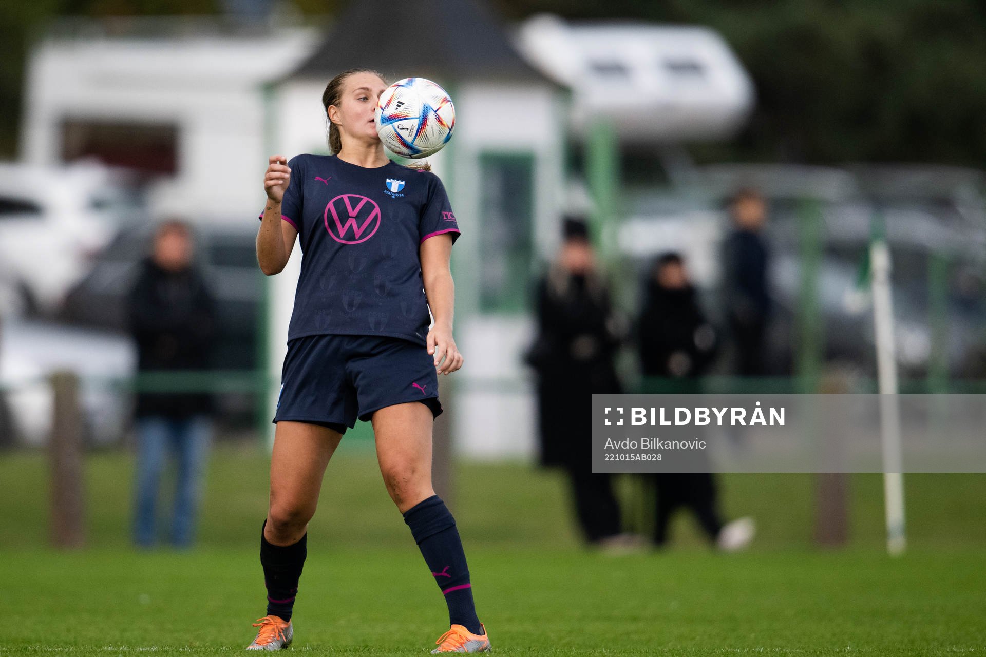 Malmö FFs Ida Lyberg under fotbollsmatchen Kval till div 1 mellan Åhus och Malmö FF den 15 oktober 2022 i Åhus. 
