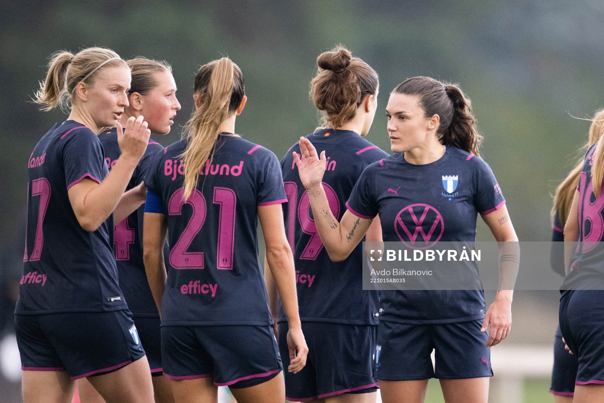 Malmö FFs Amanda Kander, Elin Björklund och Petronella