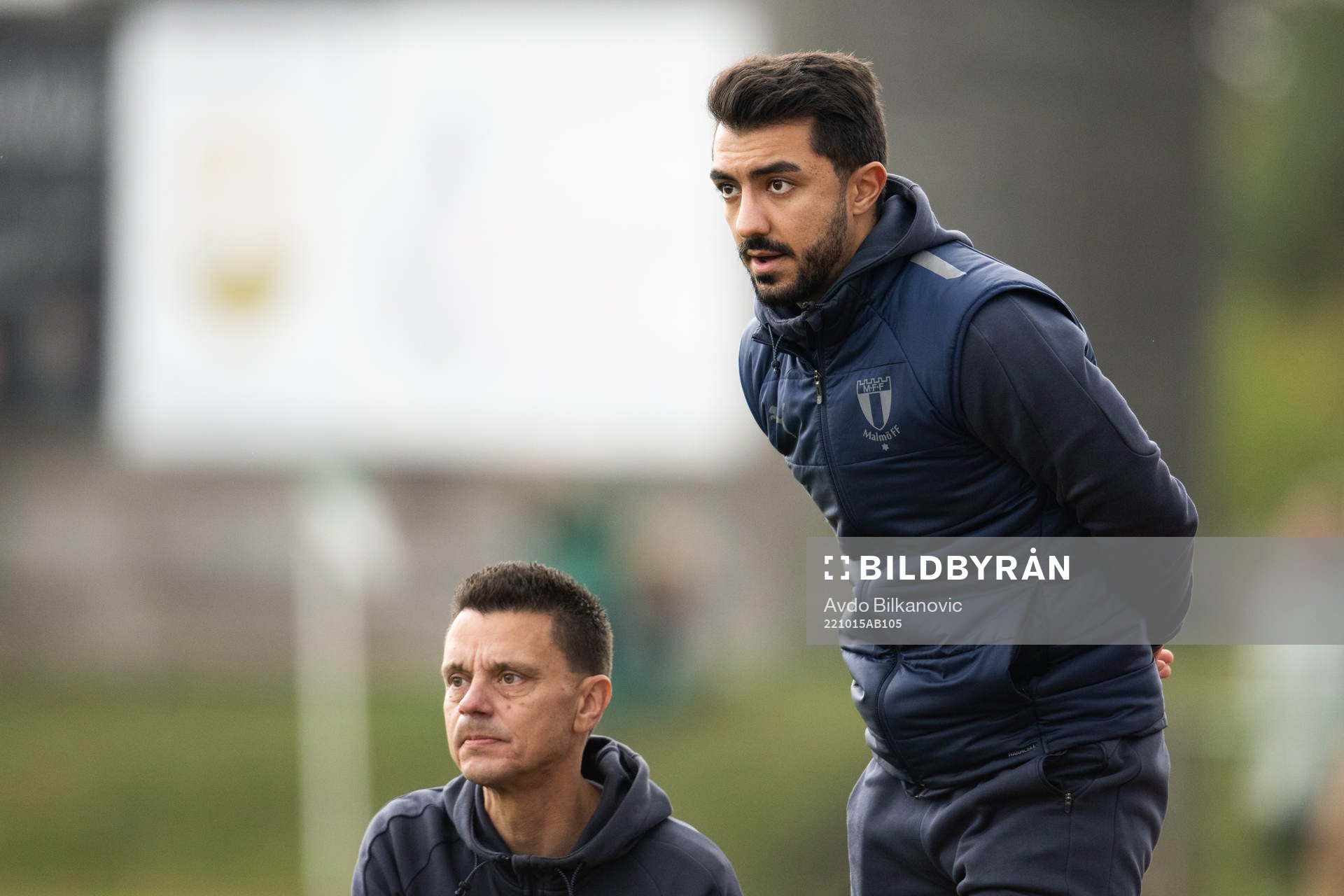 Malmö FFs tränare Fredrik Jahnfors och assisterande