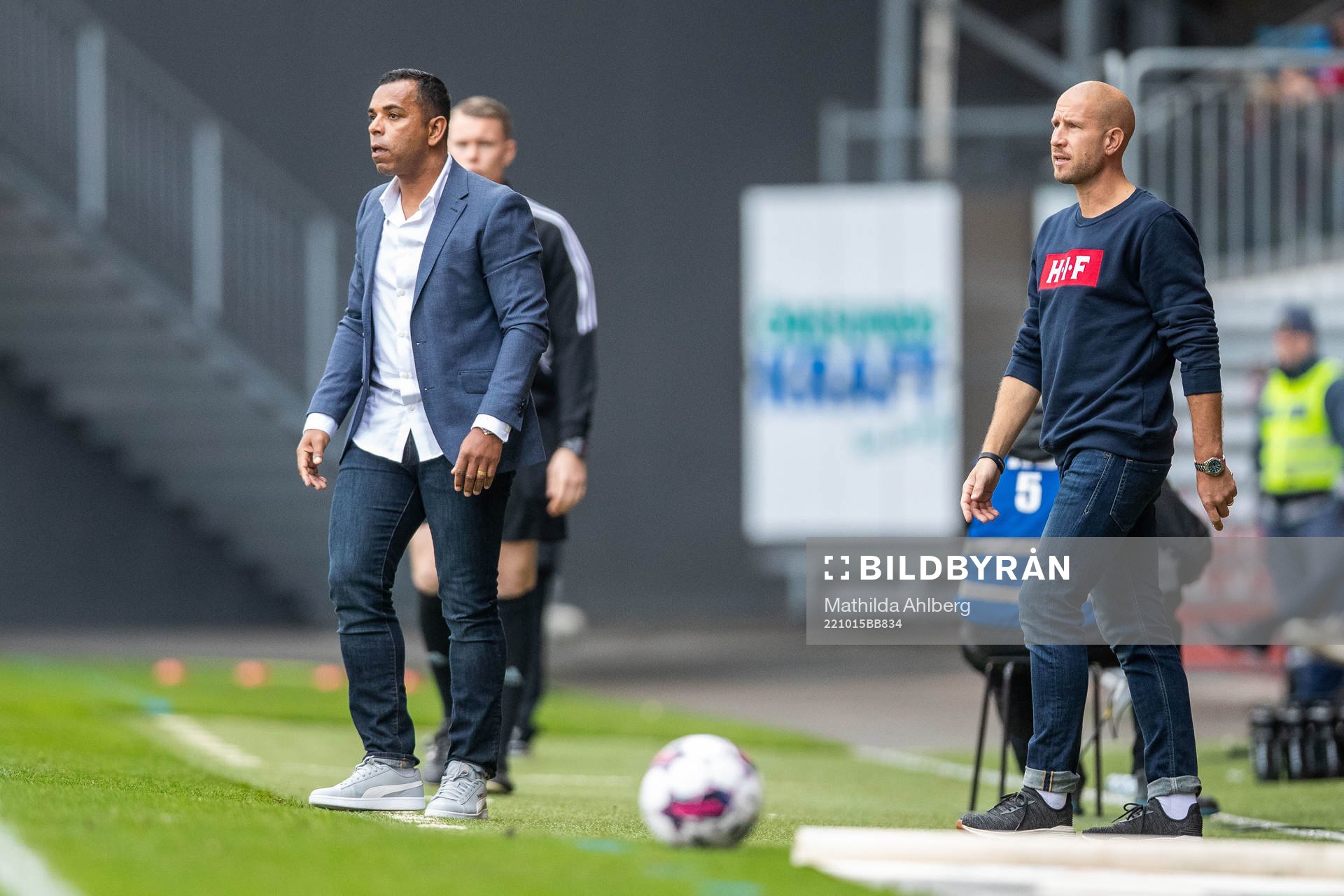 Helsingborgs tränare Alvaro Santos och tränare Mattias