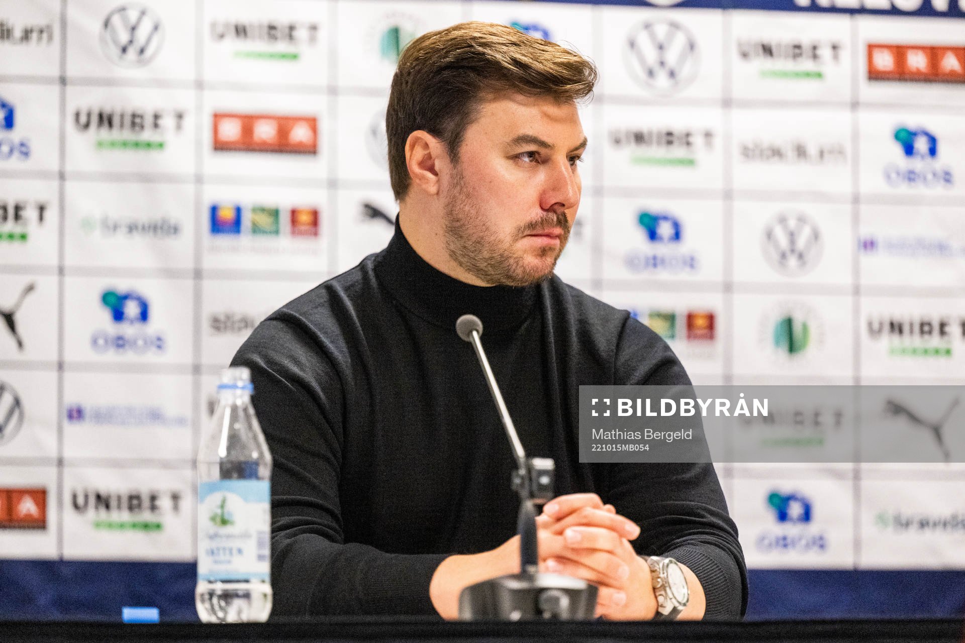 GIF Sundsvalls tränare Brian Clarhaut på presskonferensen