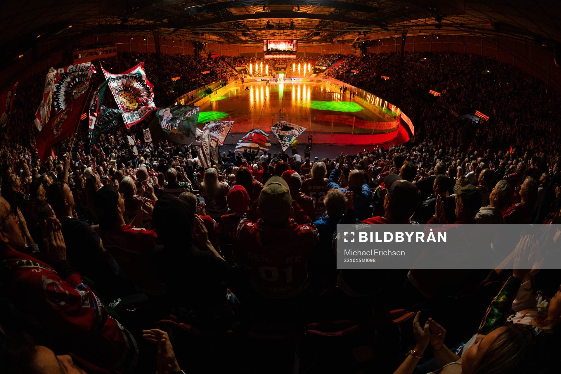 Frölundas intro innan ishockeymatchen i SHL mellan