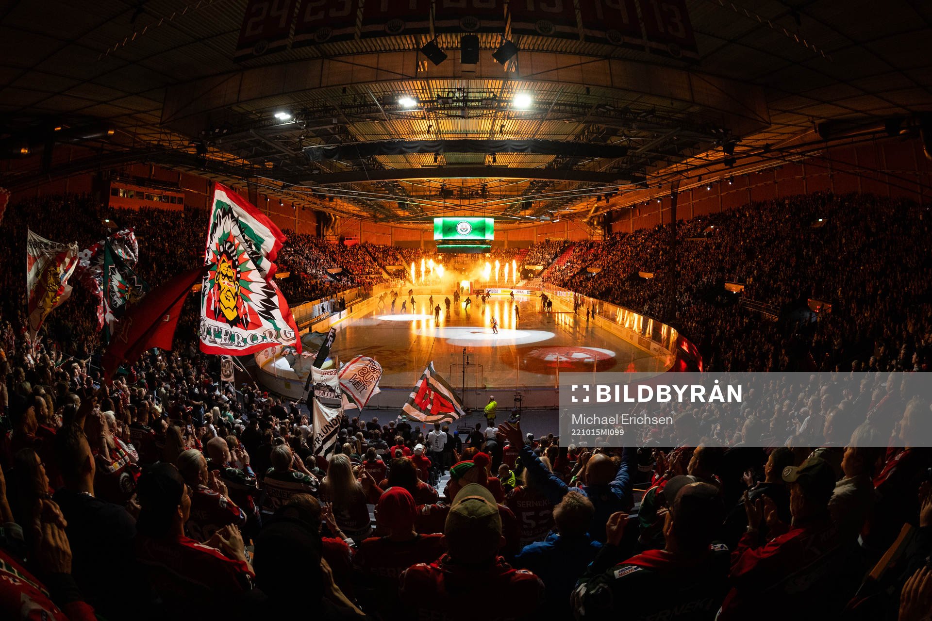 Frölundas intro innan ishockeymatchen i SHL mellan