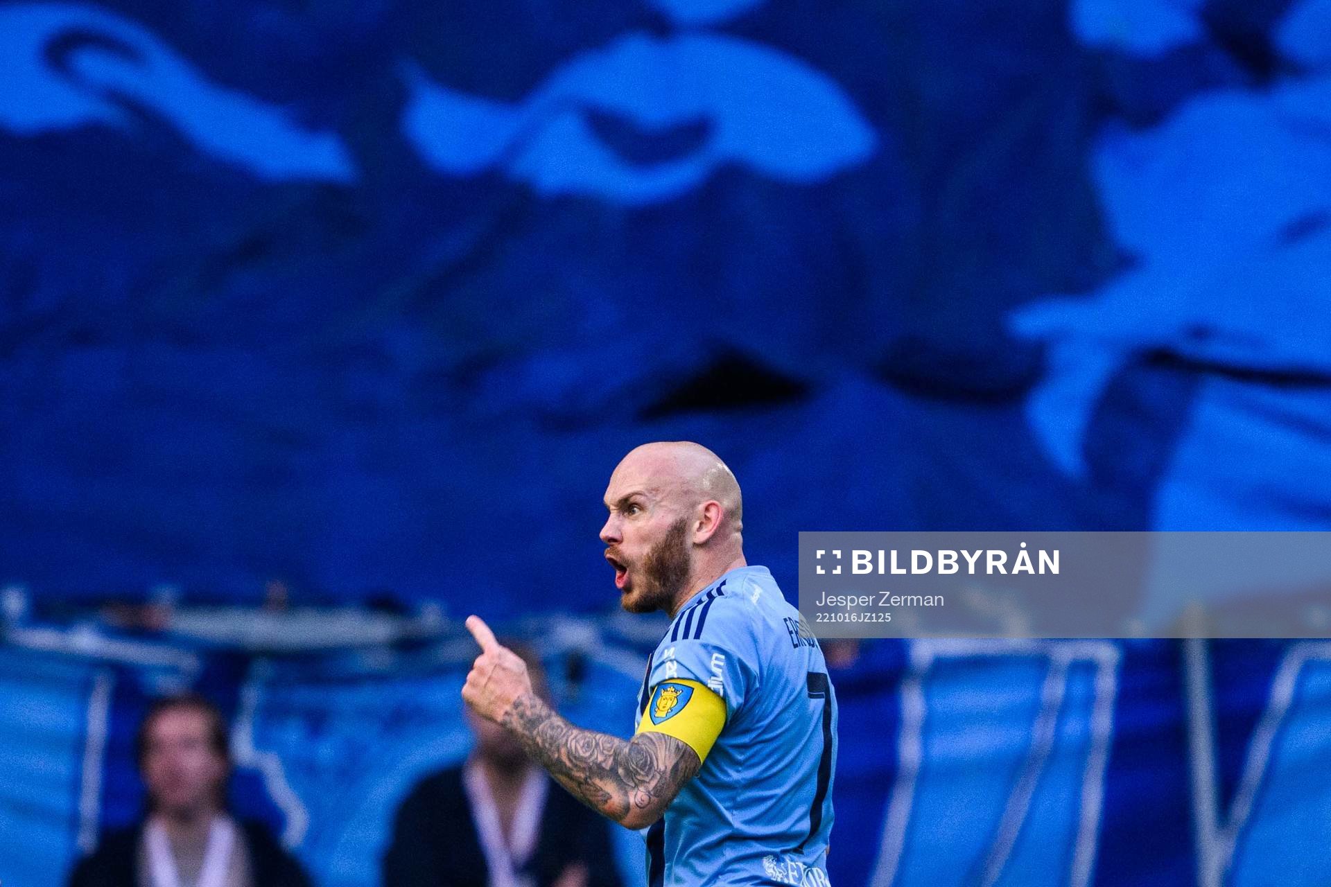 Djurgårdens Magnus Eriksson reagerar