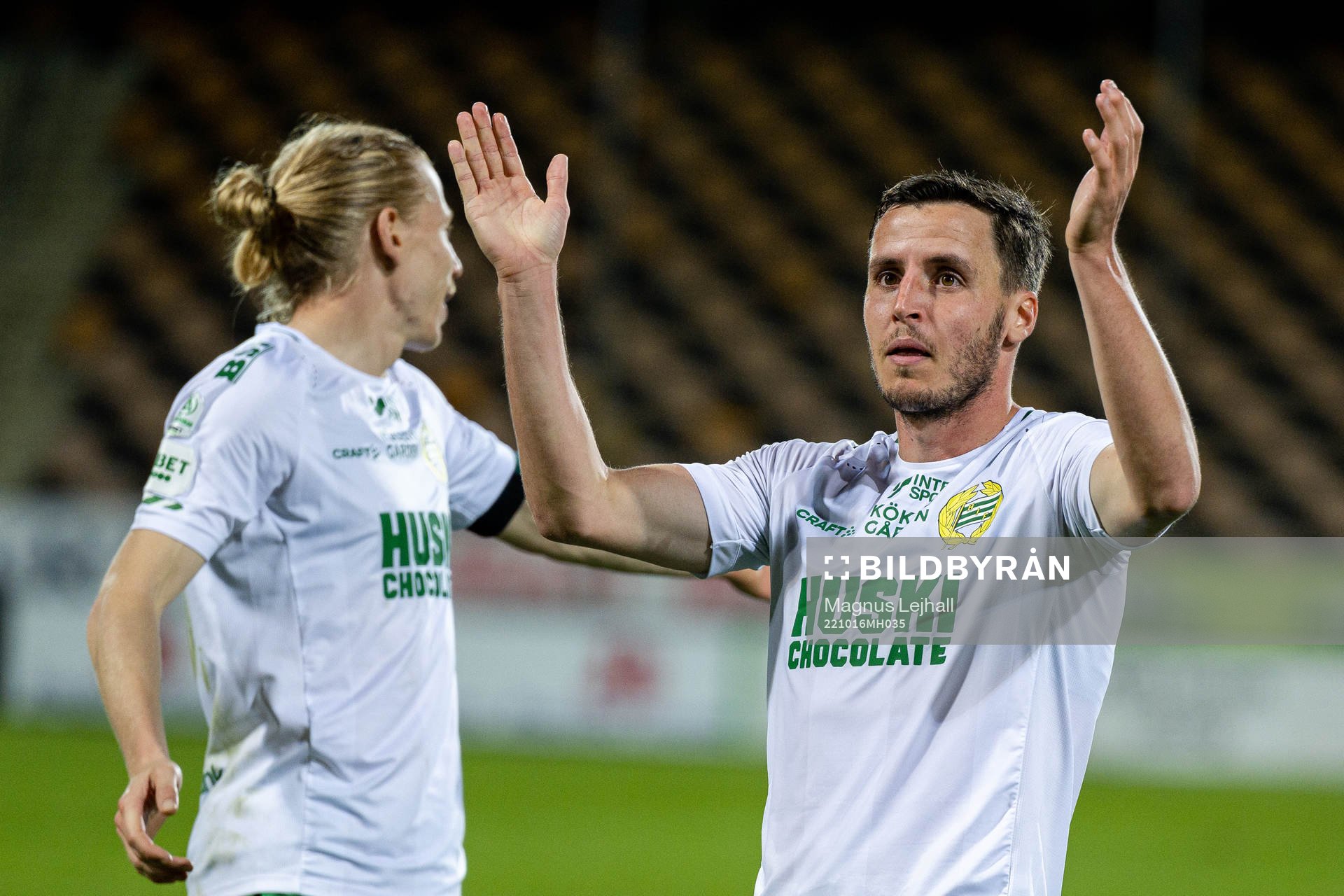 Hammarbys Gustav Ludwigson och Jeppe Andersen jublar