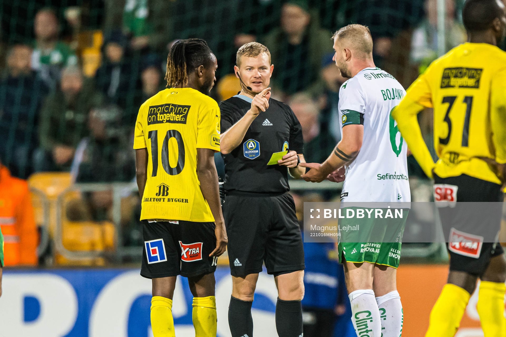 Mjällbys Mamudu Moro, Domare Fredrik Klitte och Hammarbys