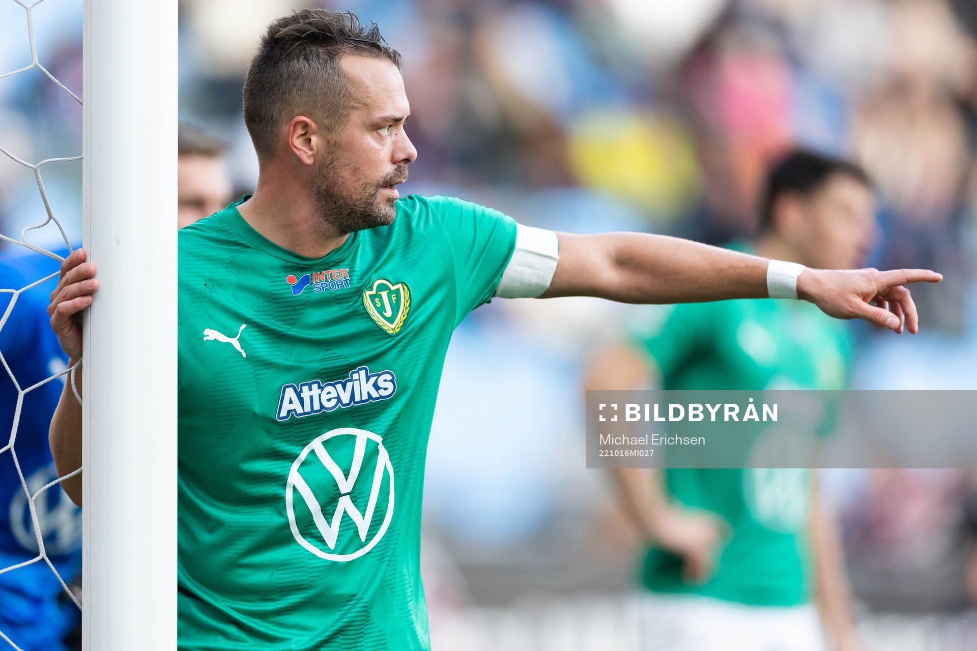 Jönköpings Södras Fredric Fendrich under fotbollsmatchen i Superettan mellan Örgryte och Jönköpings Södra den 16 oktober 2022 i Göteborg.