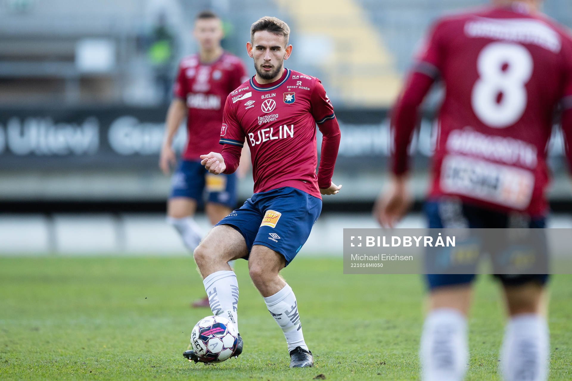 Örgrytes Erion Sadiku under fotbollsmatchen i Superettan mellan Örgryte och Jönköpings Södra den 16 oktober 2022 i Göteborg. 