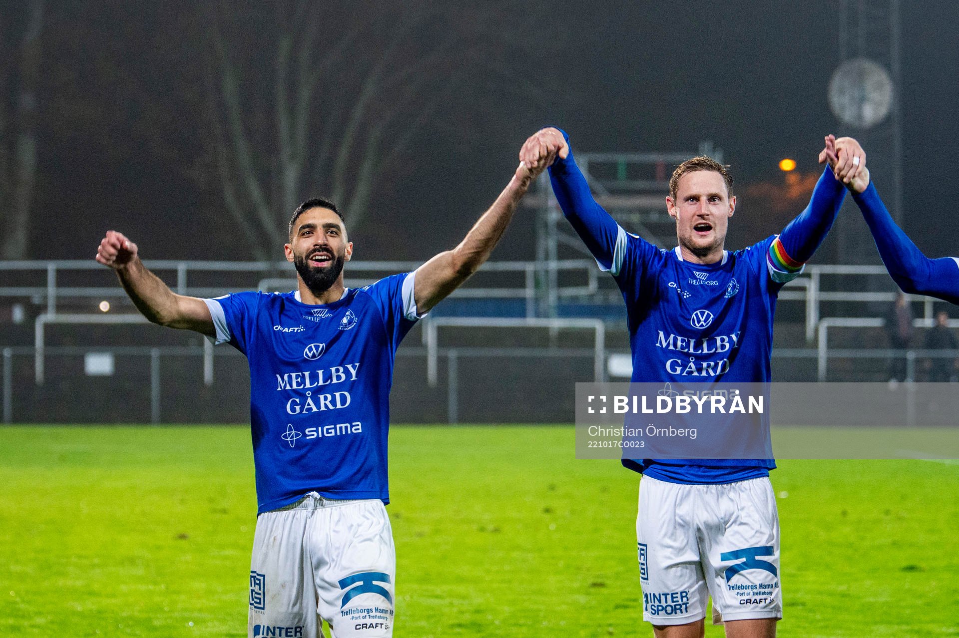 Trelleborgs Mouhammed-Ali Dhaini och Anton Tideman jublar