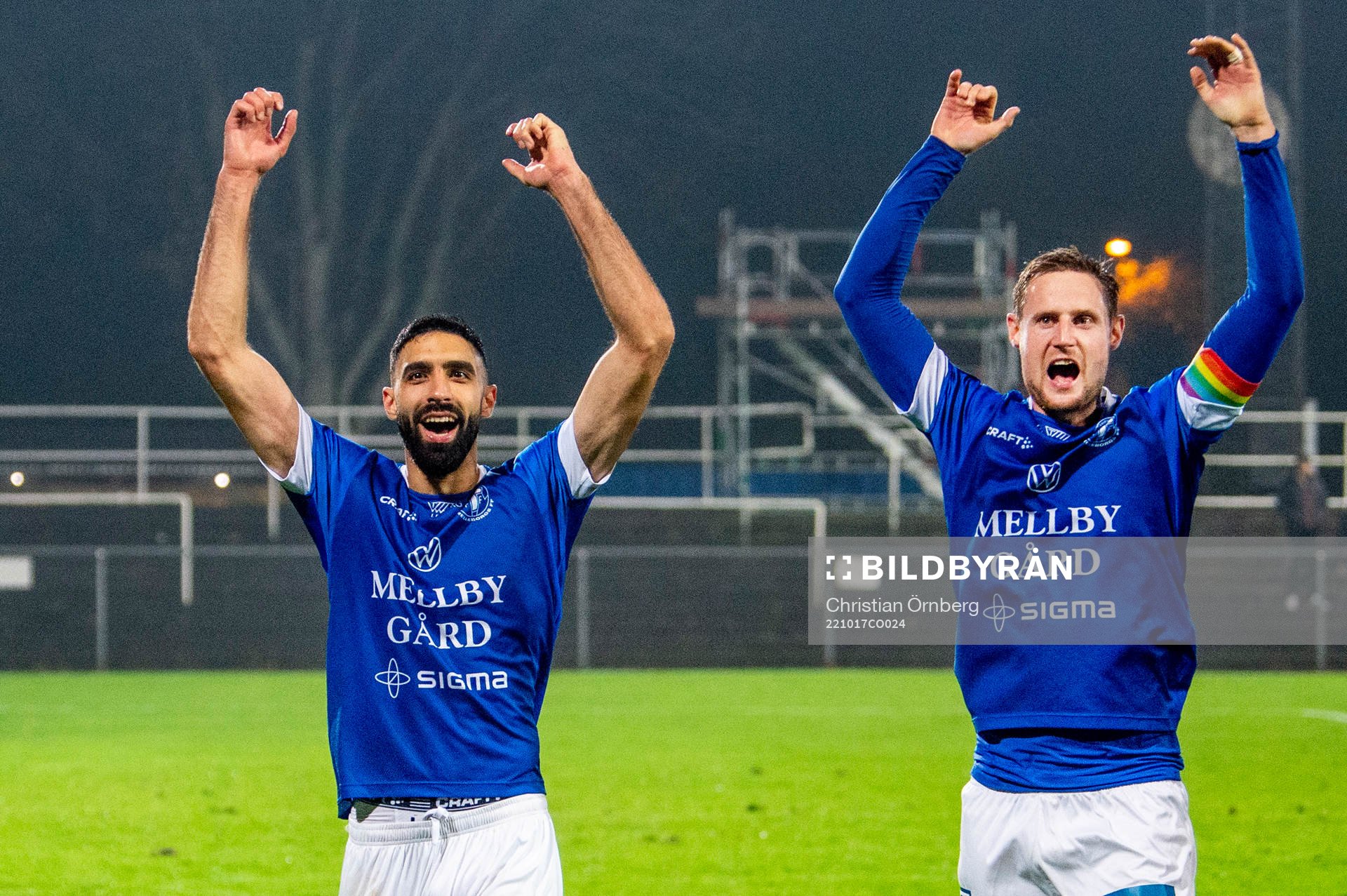 Trelleborgs Mouhammed-Ali Dhaini och Anton Tideman jublar