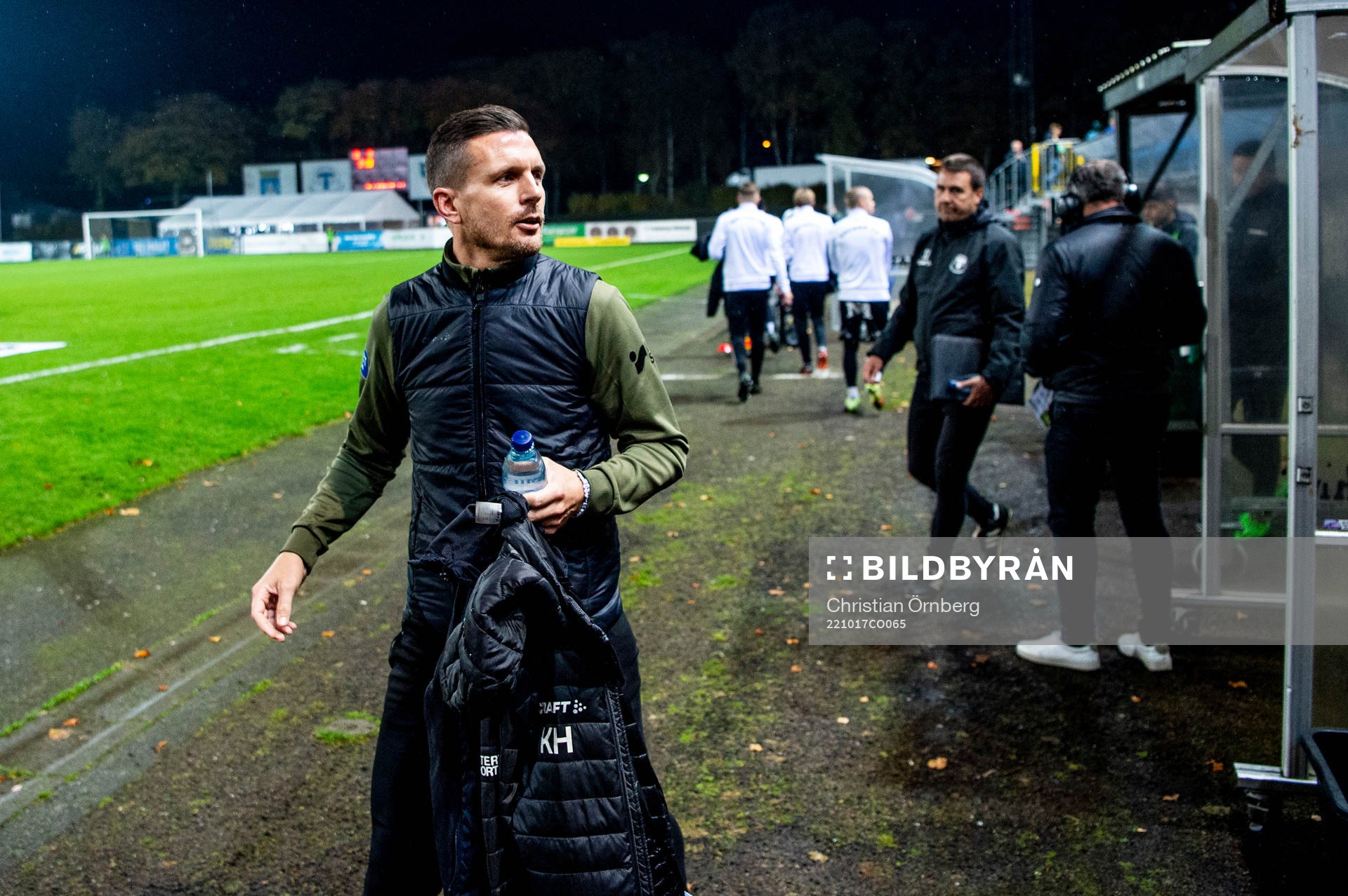 Trelleborgs tränare Kristian Haynes innan fotbollsmatchen