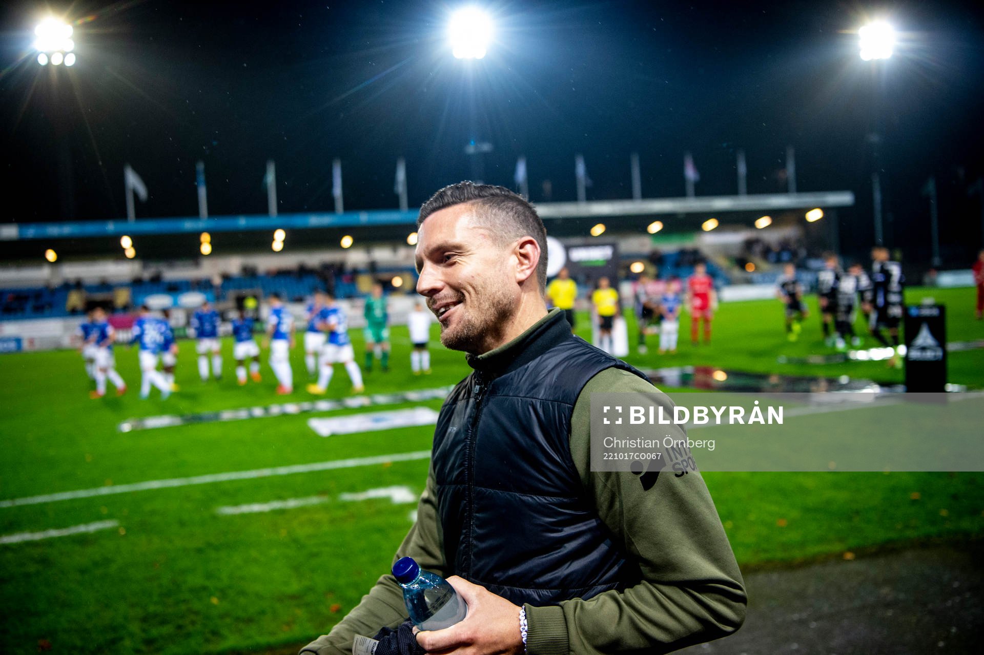 Trelleborgs tränare Kristian Haynes innan fotbollsmatchen