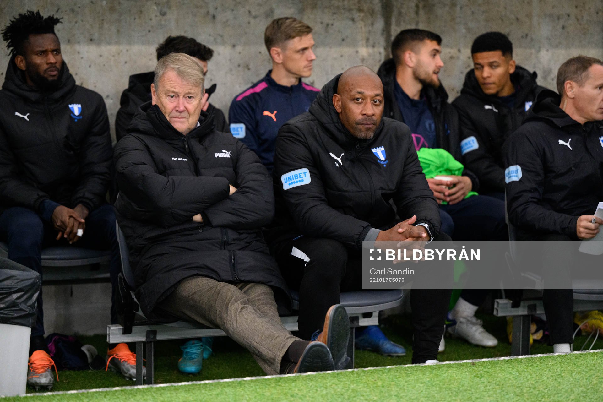 Malmö FFs tränare Åge Hareide och assisterande tränare