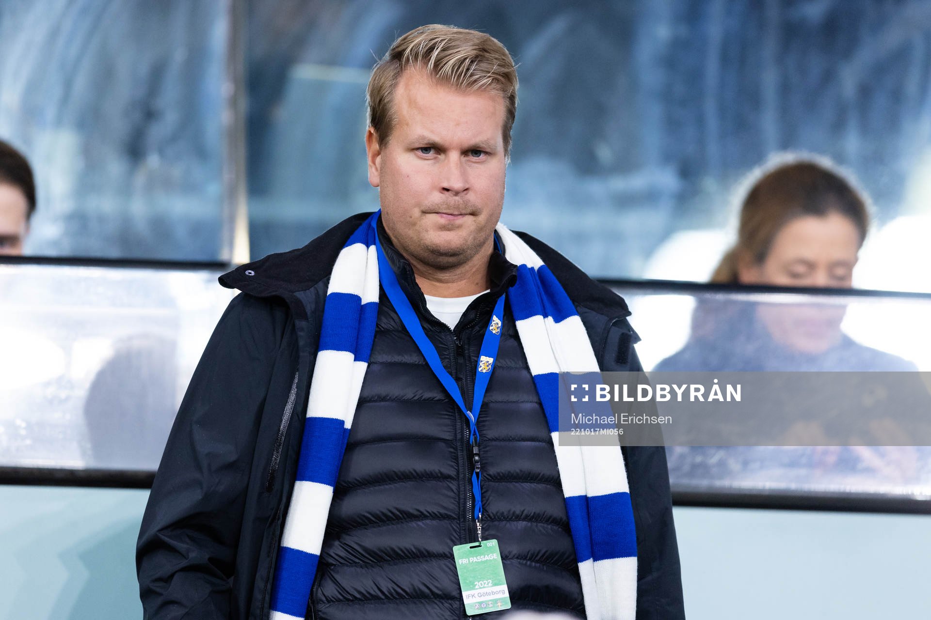 IFK Göteborgs ekonomichef Marcus Hermansson under fotbollsmatchen i Allsvenskan mellan IFK Göteborg och Malmö FF den 17 oktober 2022 i Göteborg.