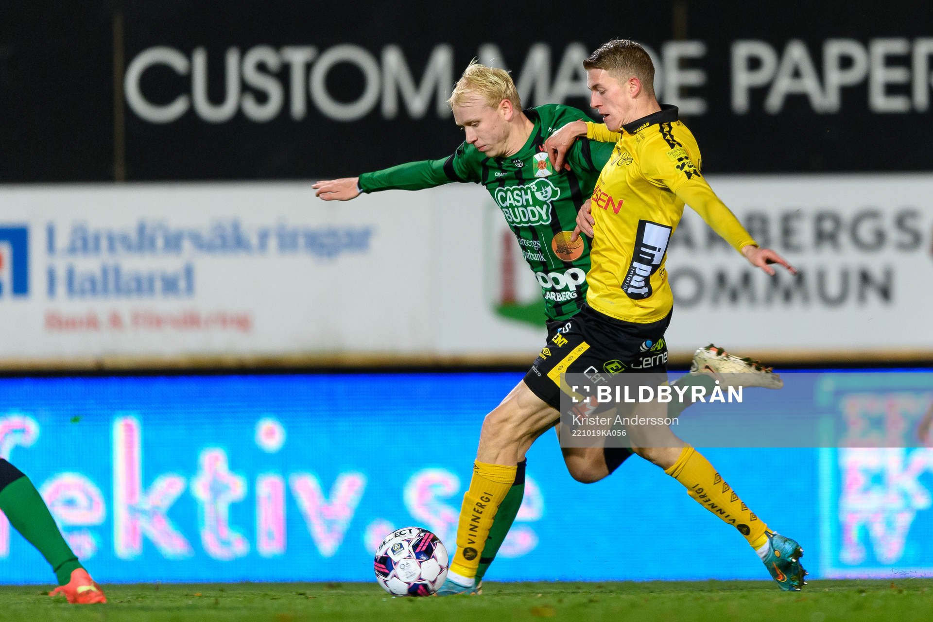 Varbergs Andre Boman och Elfsborgs Alexander Bernhardsson