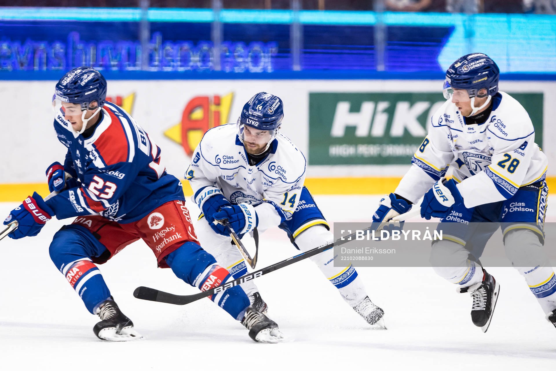 Oskarshamns Blaine Byron och Leksands Oskar Lang och Justin