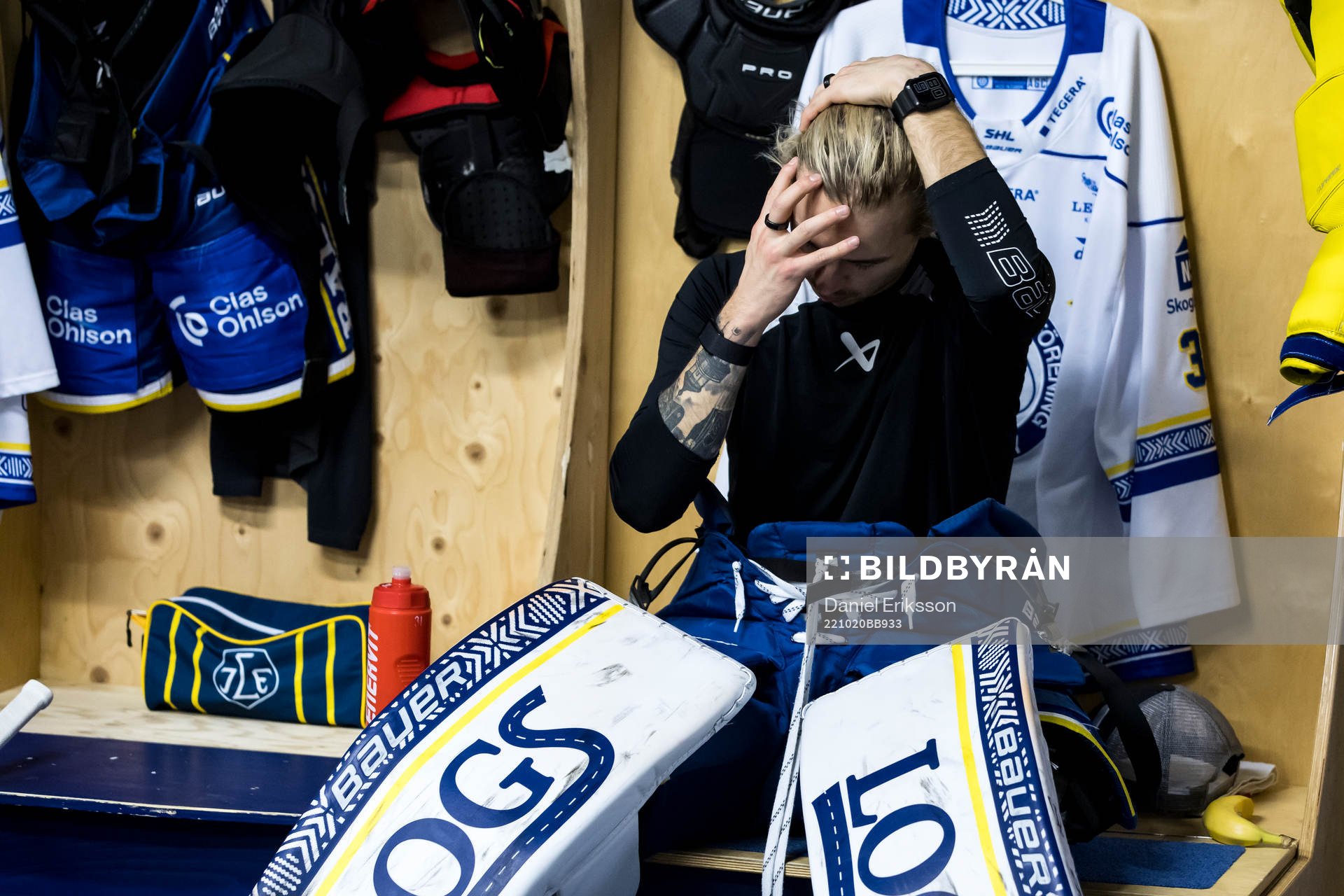Leksands målvakt Kasimir Kaskisuo innan ishockeymatchen i