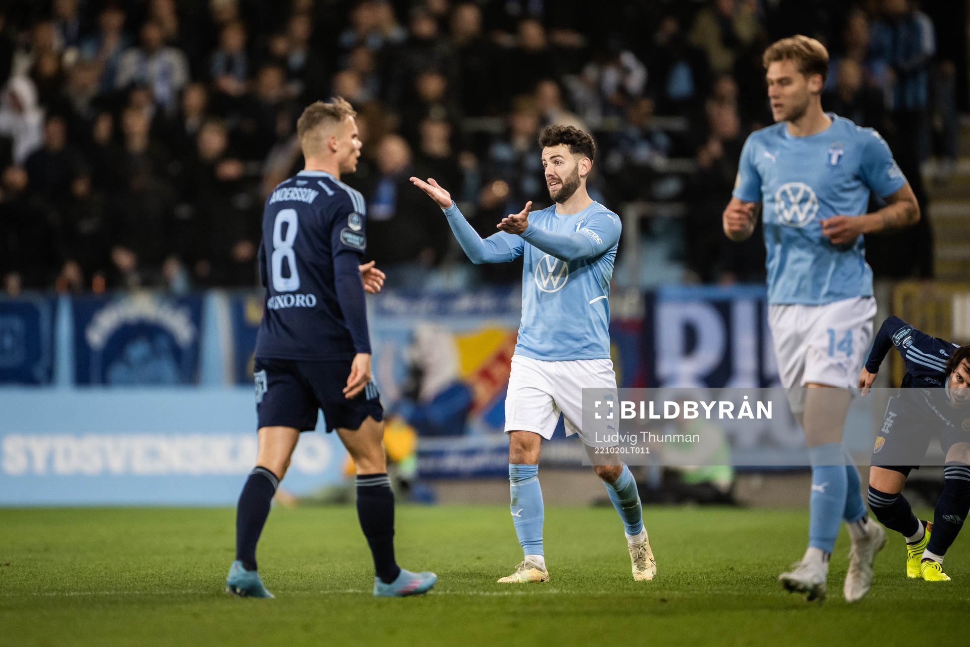 Djurgårdens Elias Andersson och Malmö FFs Erdal Rakip