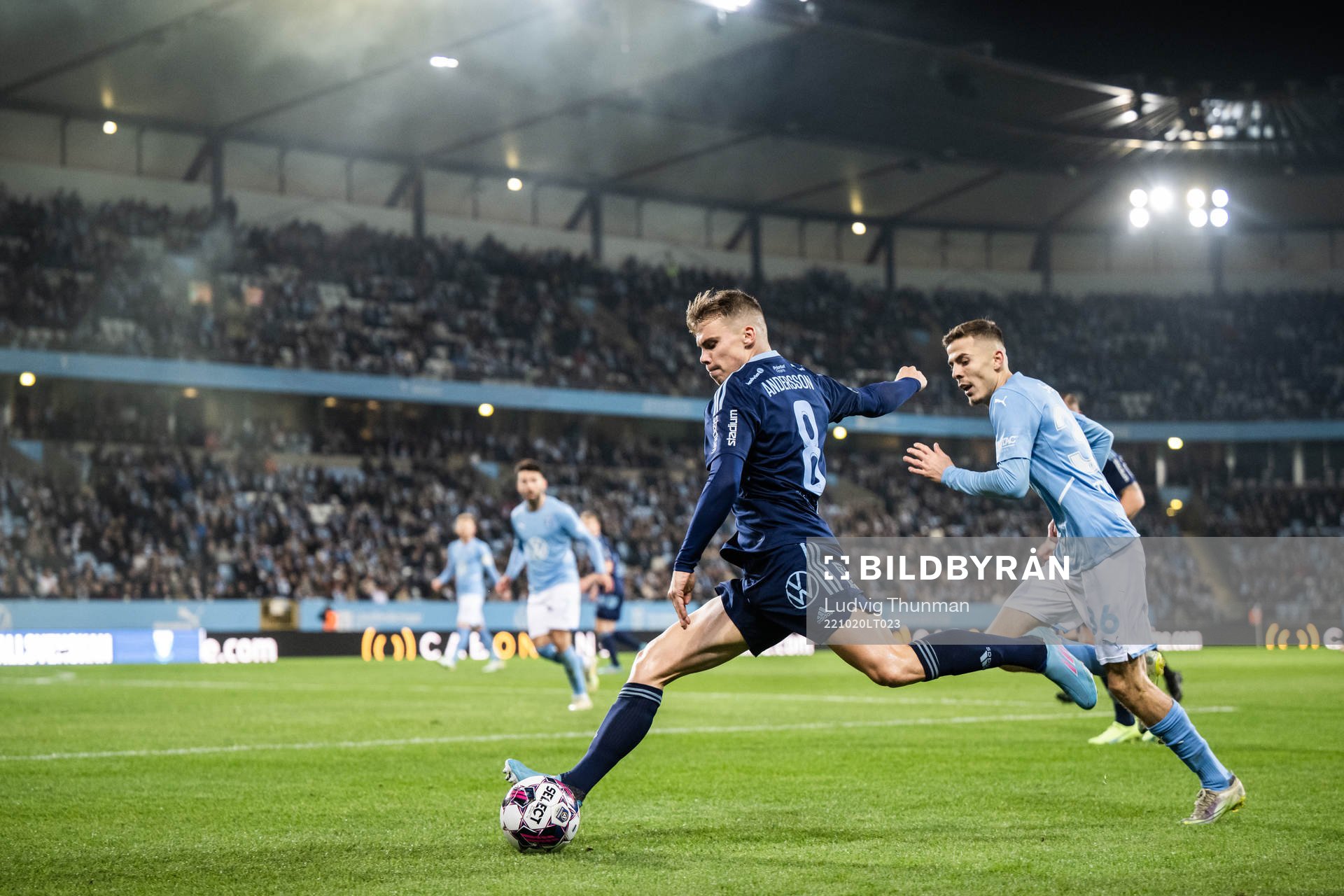Djurgårdens Elias Andersson och Malmö FFs Patriot Sejdiu