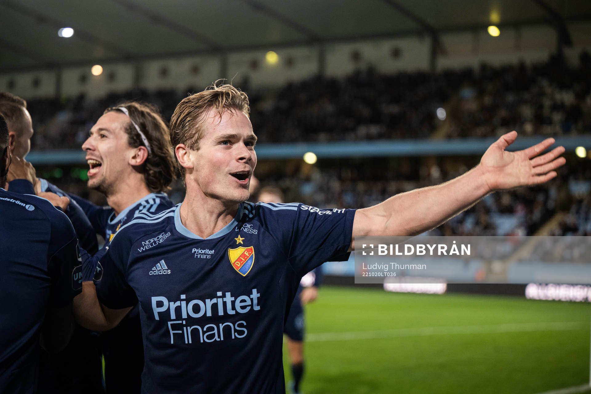 Djurgårdens Hampus Finndell jublar
