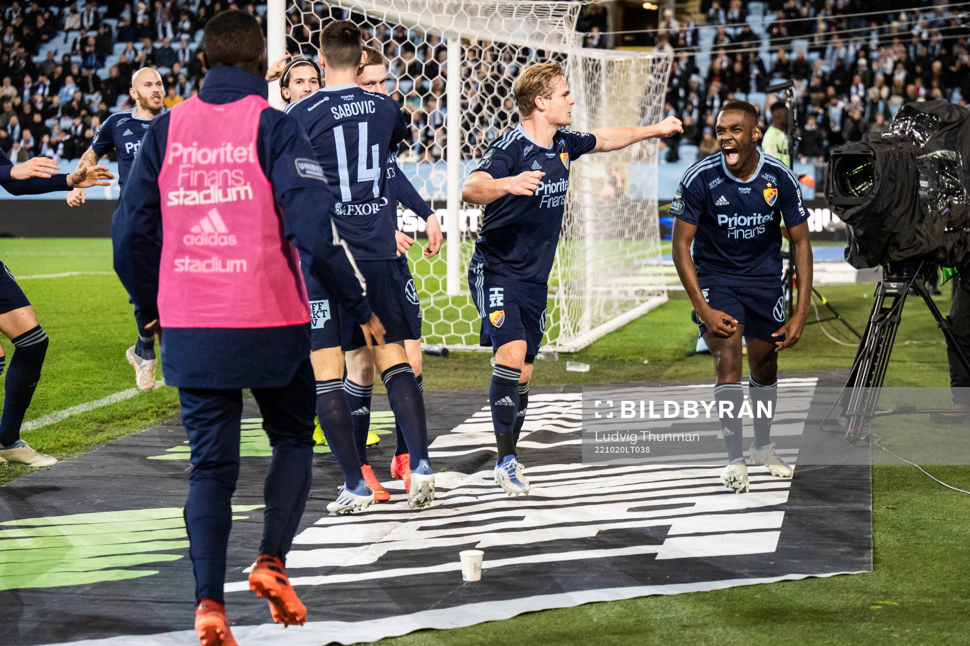 Djurgårdens Kalle Holmberg, Hampus Finndell och Joel Asoro