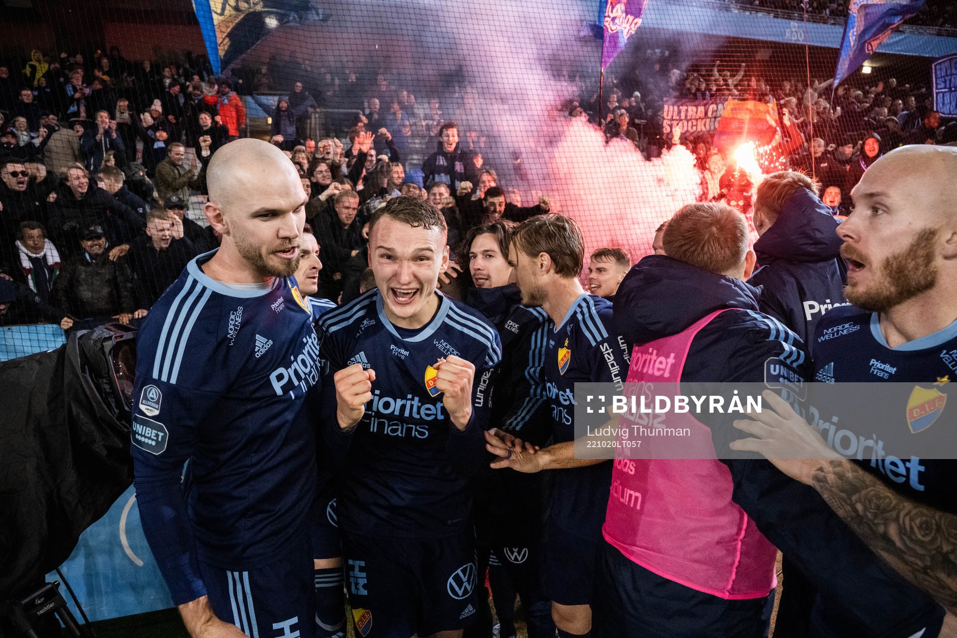 Djurgårdens Marcus Danielson och Piotr Johansson jublar