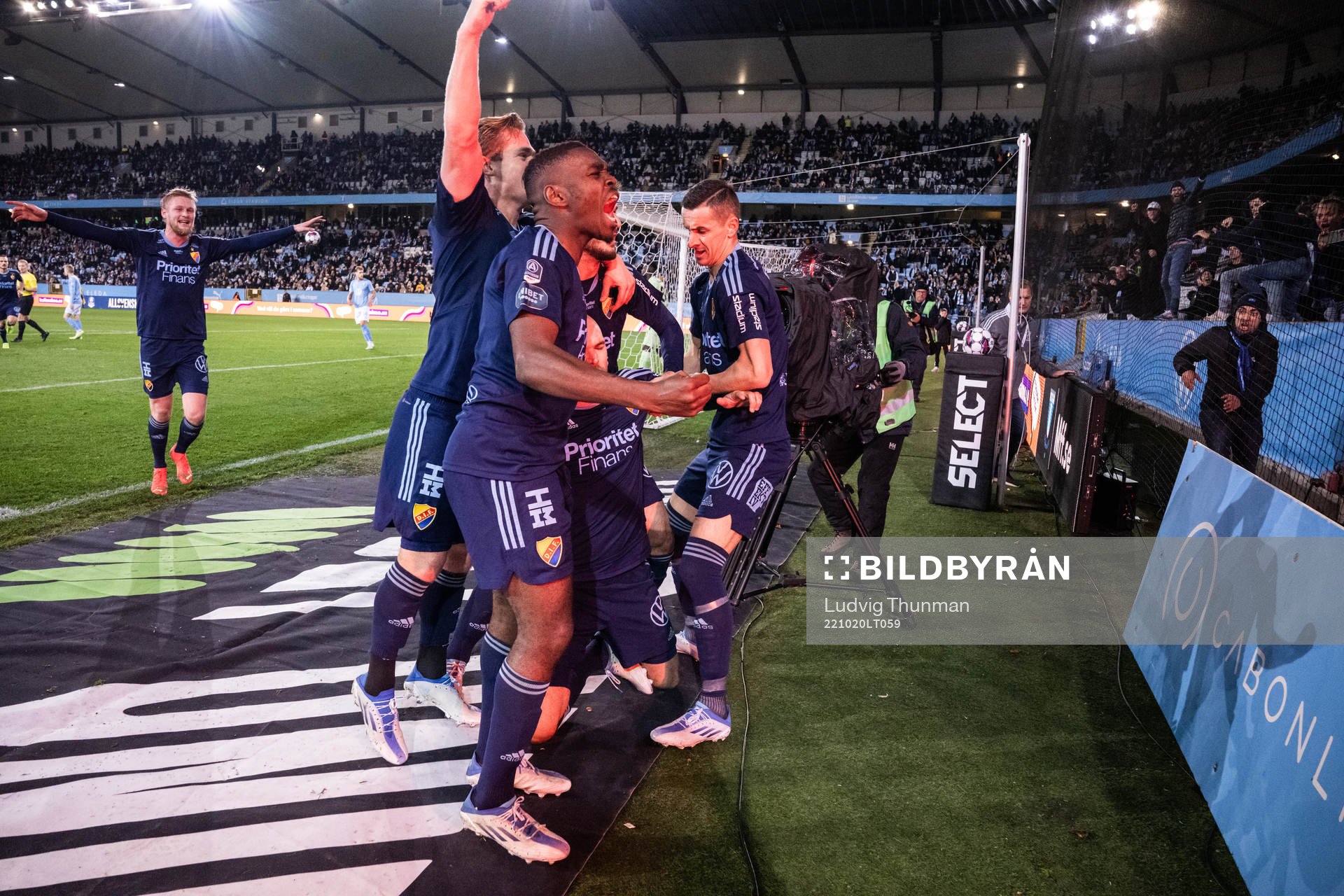 Djurgårdens Kalle Holmberg, Hampus Finndell, Joel Asoro,