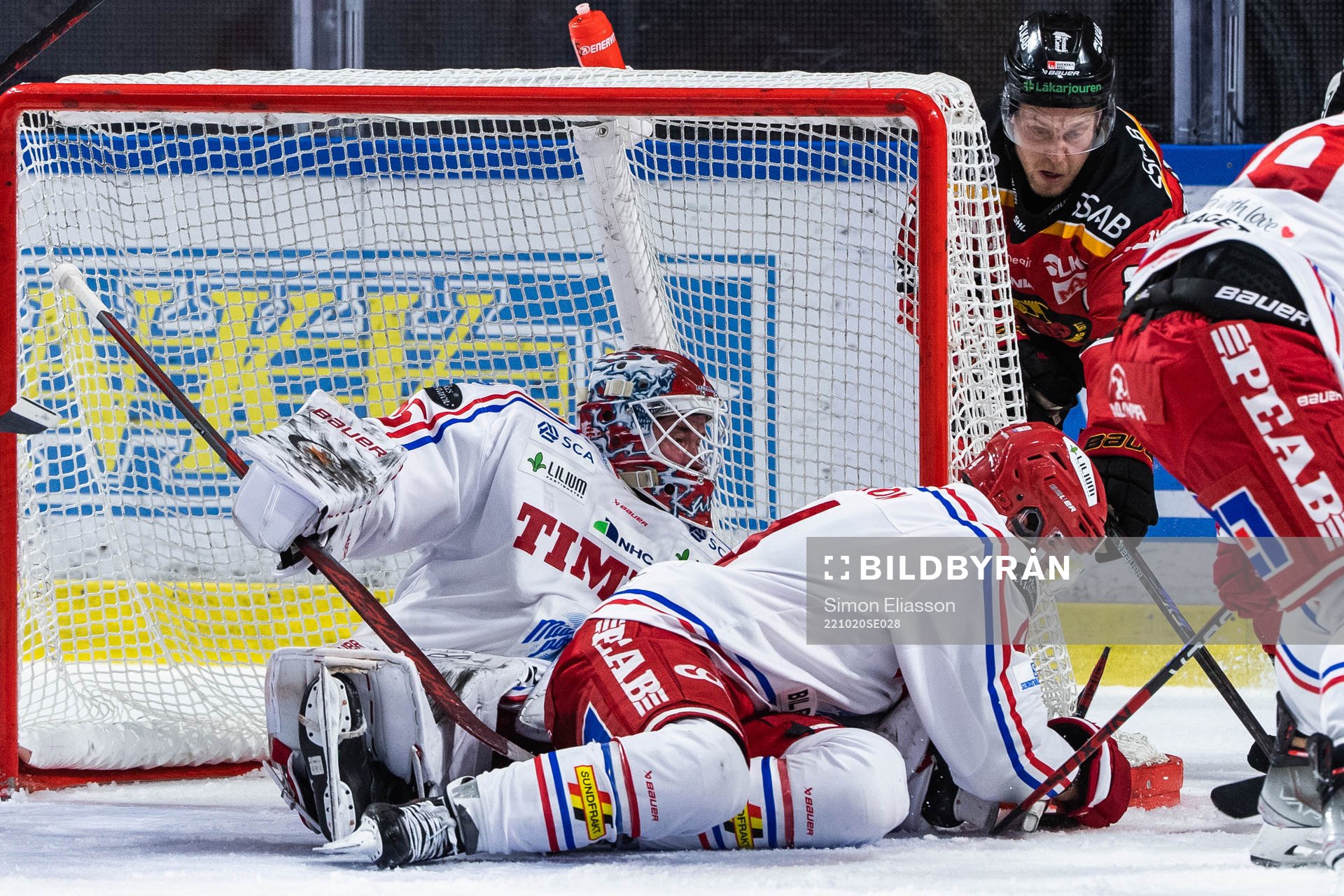 Timrås målvakt David Rautio, Tim Erixon och Luleås