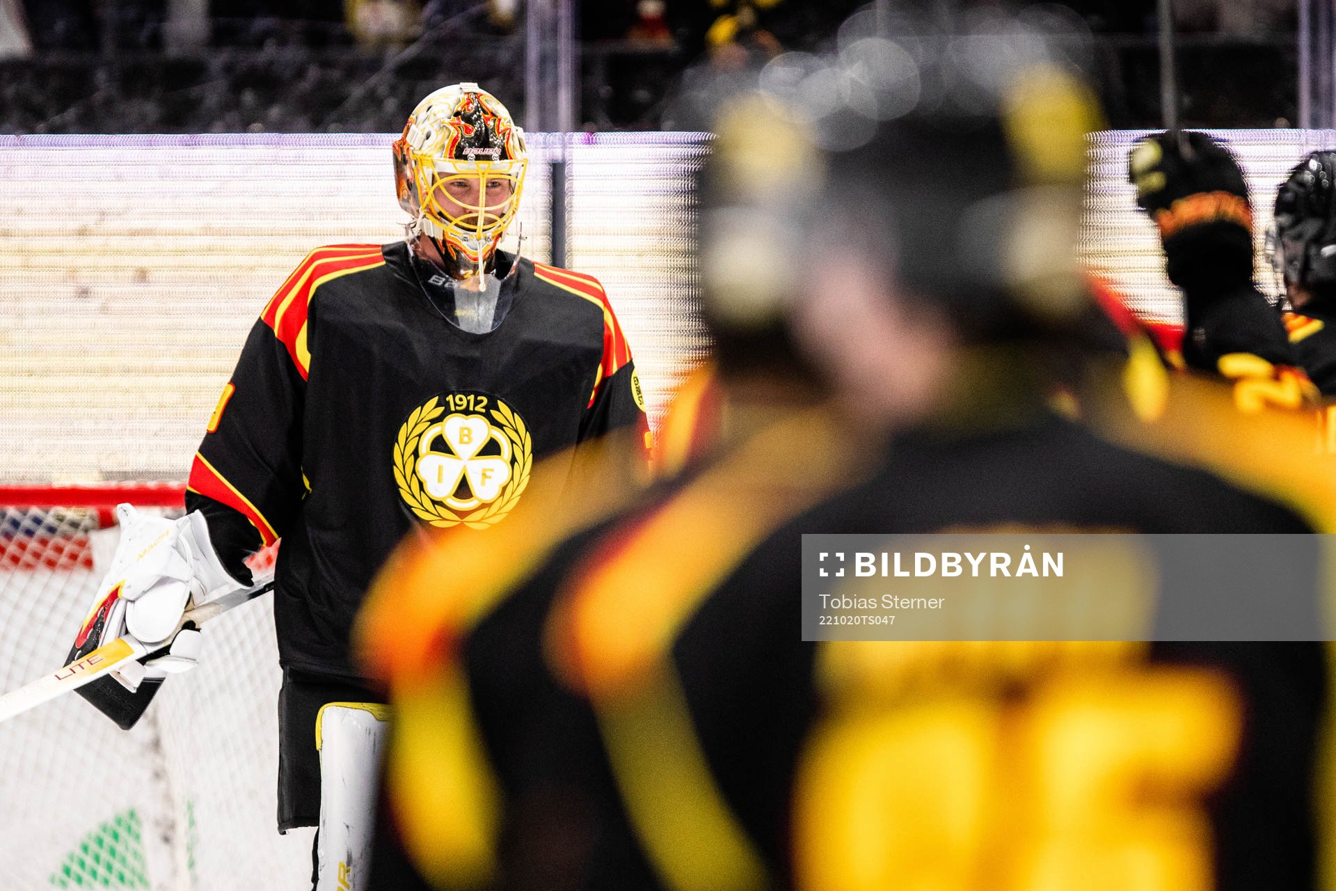 Brynäs målvakt Anders Lindbäck jublar