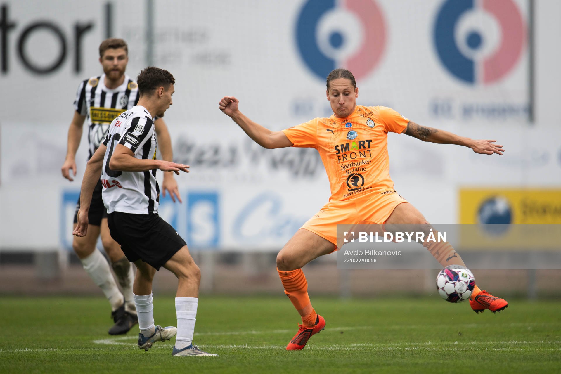 AFC Eskilstunas Felix Michel under fotbollsmatchen i Superettan mellan Landskrona och AFC Eskilstuna den 22 oktober 2022 i Landskrona.