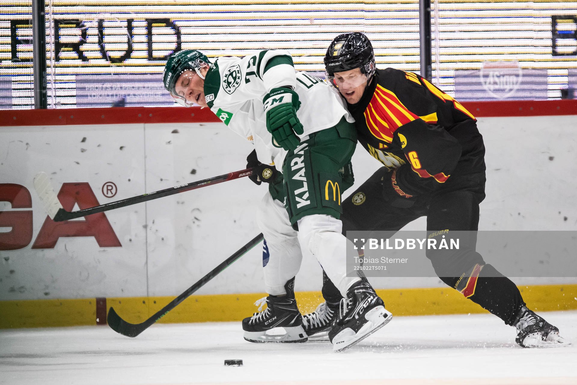 Färjestads Patrik Lundh och Brynäs Linus Ölund