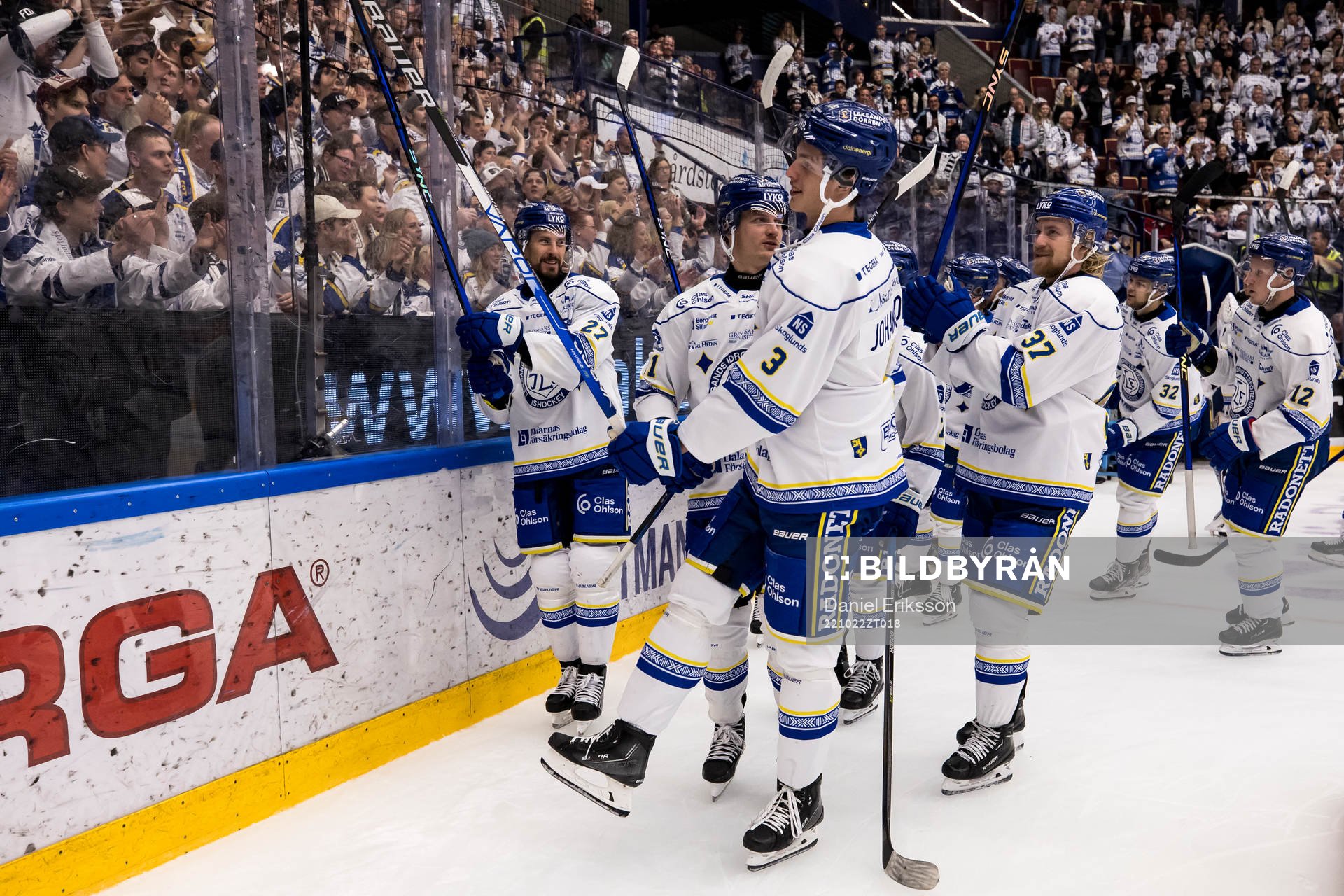 Leksands spelarna jublar