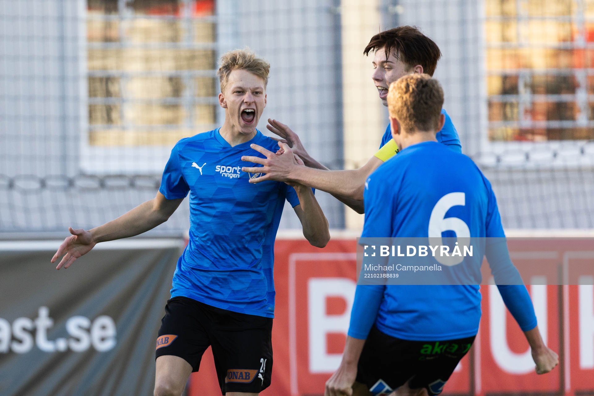 Halmstads Zack Jönsson Gustafsson jublar