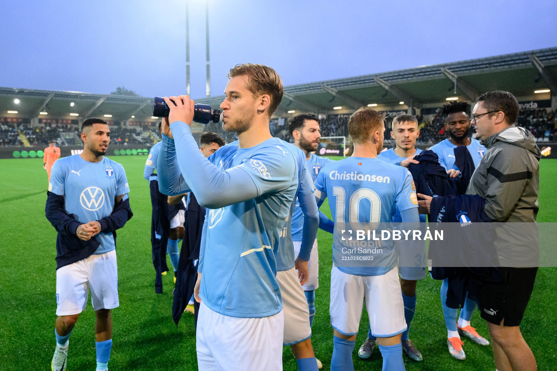 Malmö FFs Felix Beijmo innan fotbollsmatchen i Allsvenskan