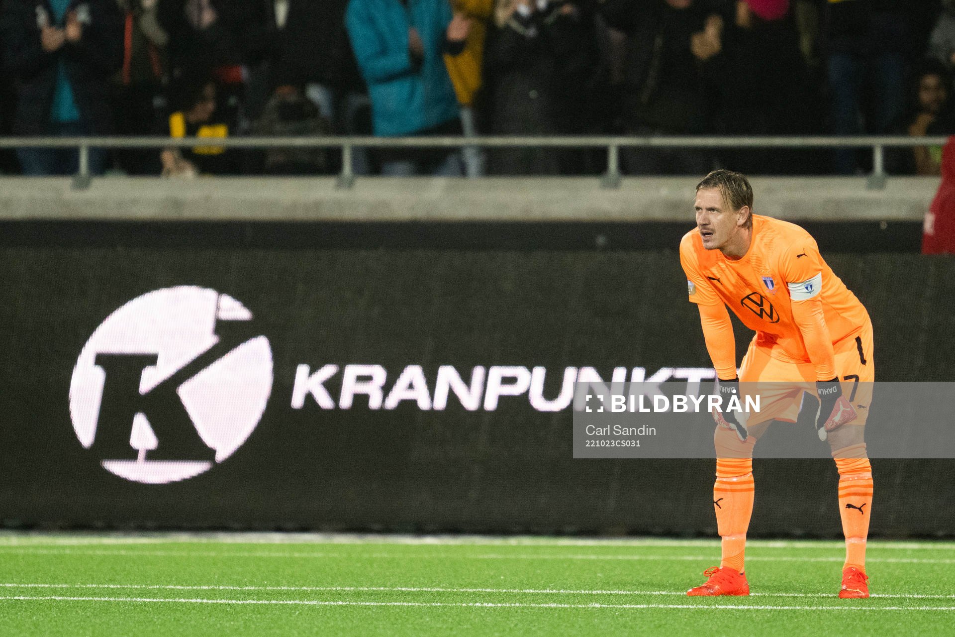 Malmö FFs målvakt Johan Dahlin deppar