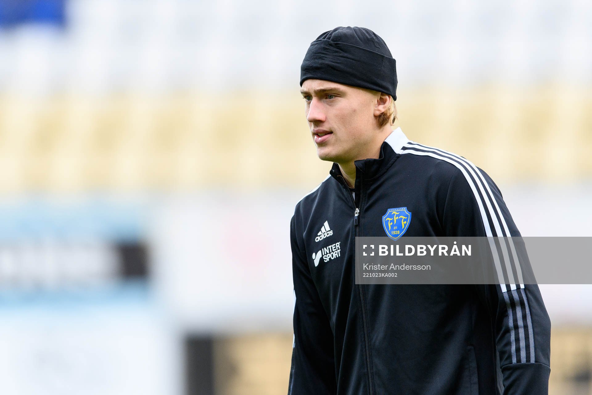 Falkenbergs Oskar Christiansson före fotbollsmatchen i