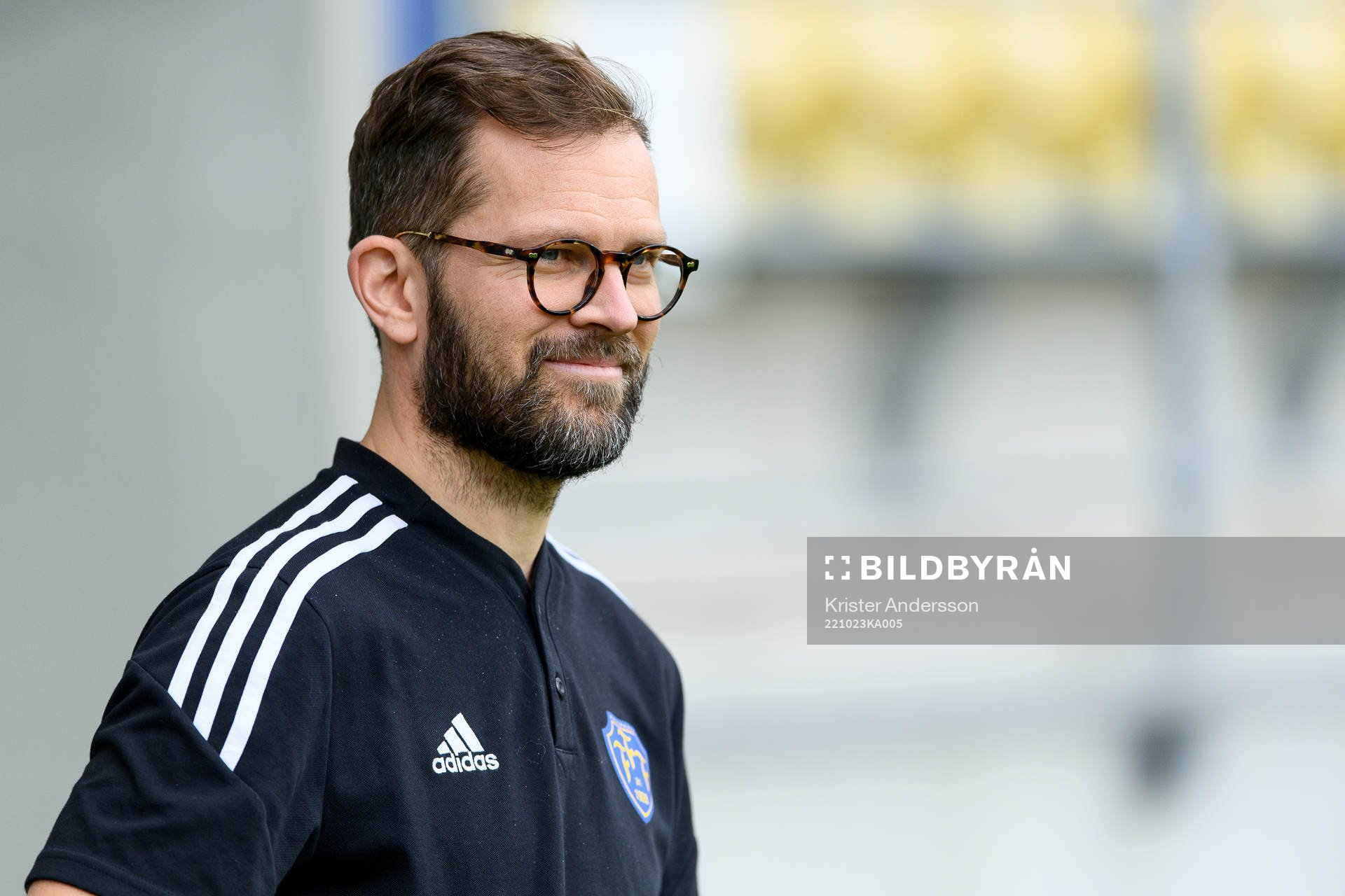 Falkenbergs Sportchef David Svensson före fotbollsmatchen