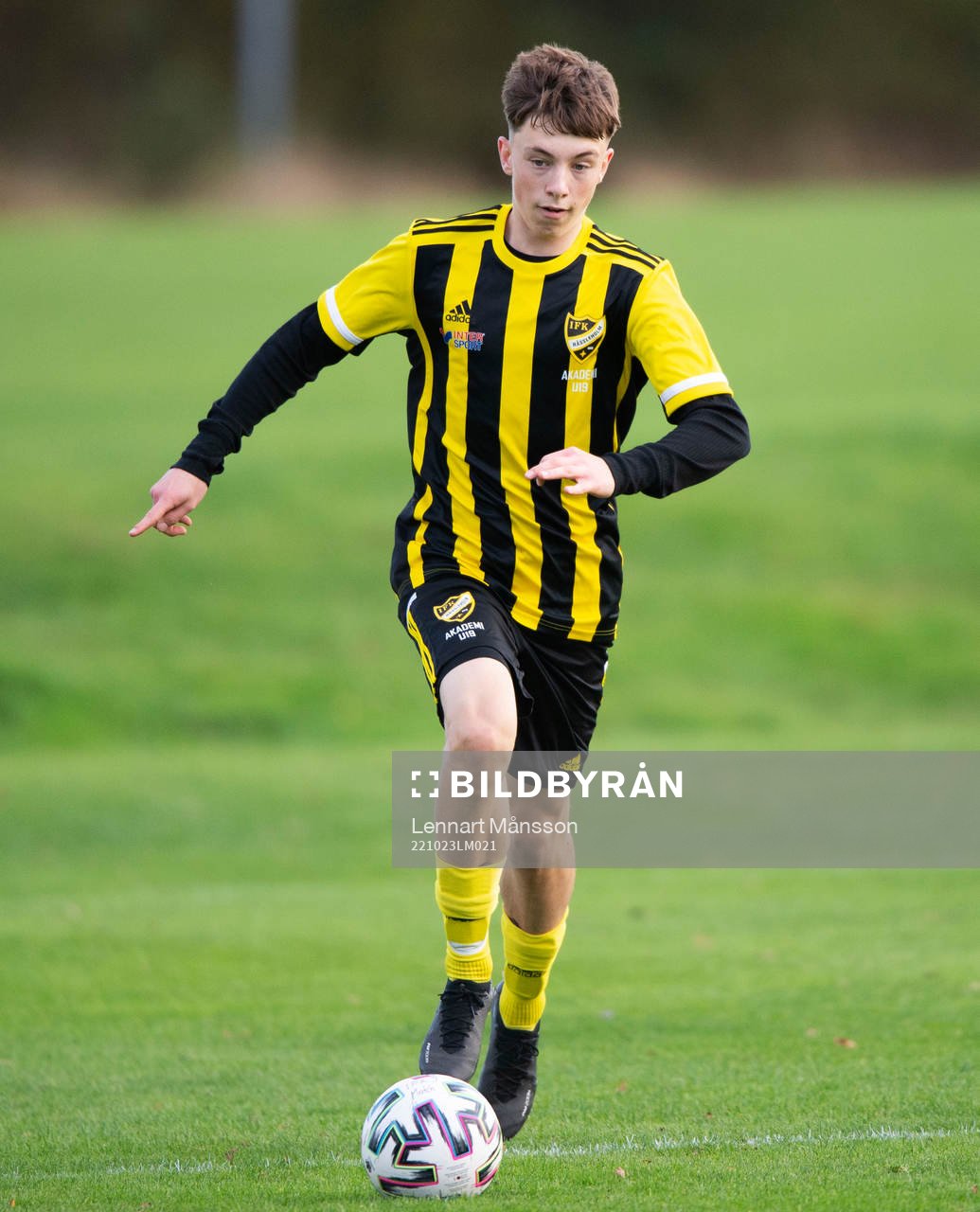 IFK Hässleholms Gustav Persson i juniormatchen, kval, U19,