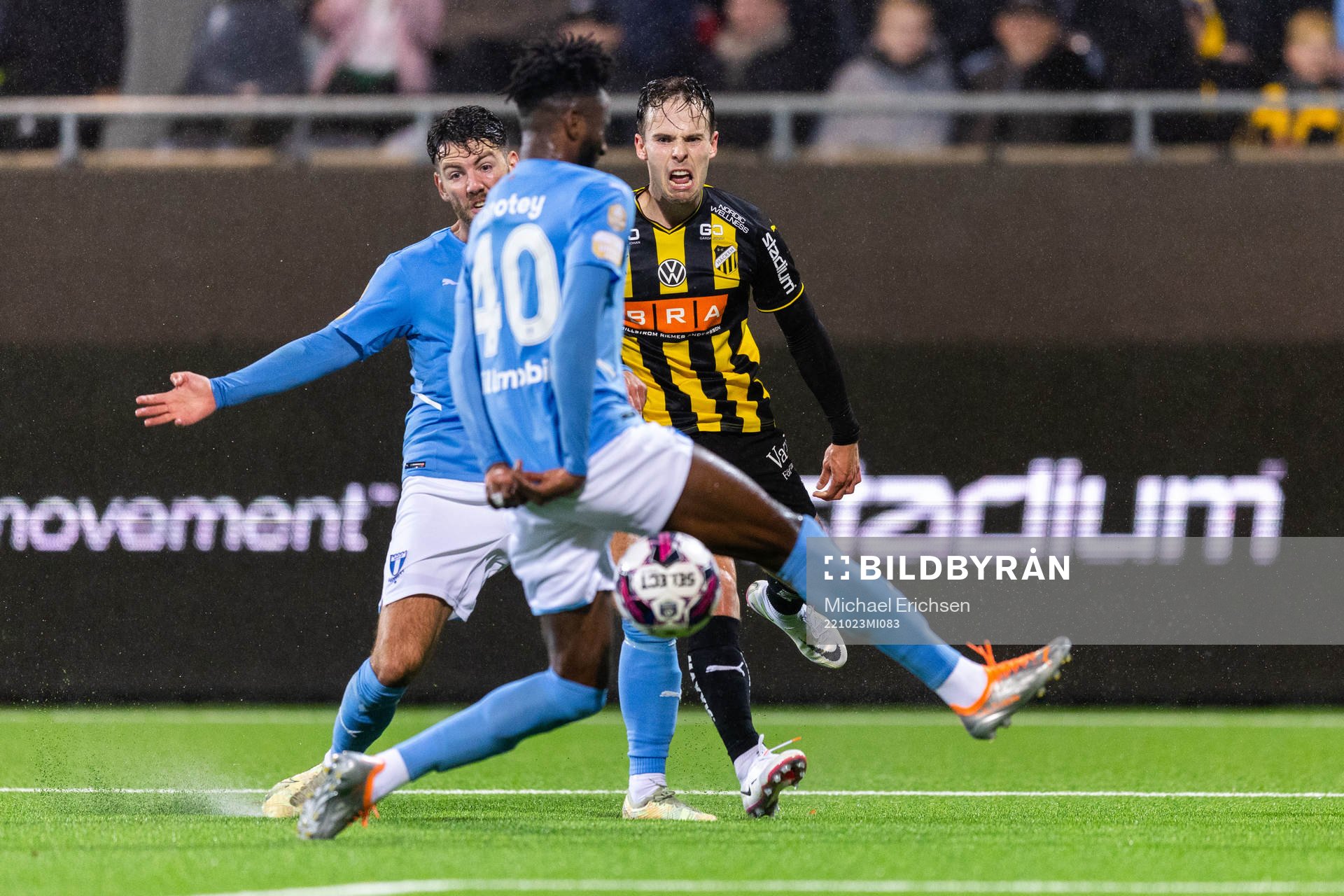 Malmö FFs Erdal Rakip, Emmanuel Lomotey och Häckens Lars