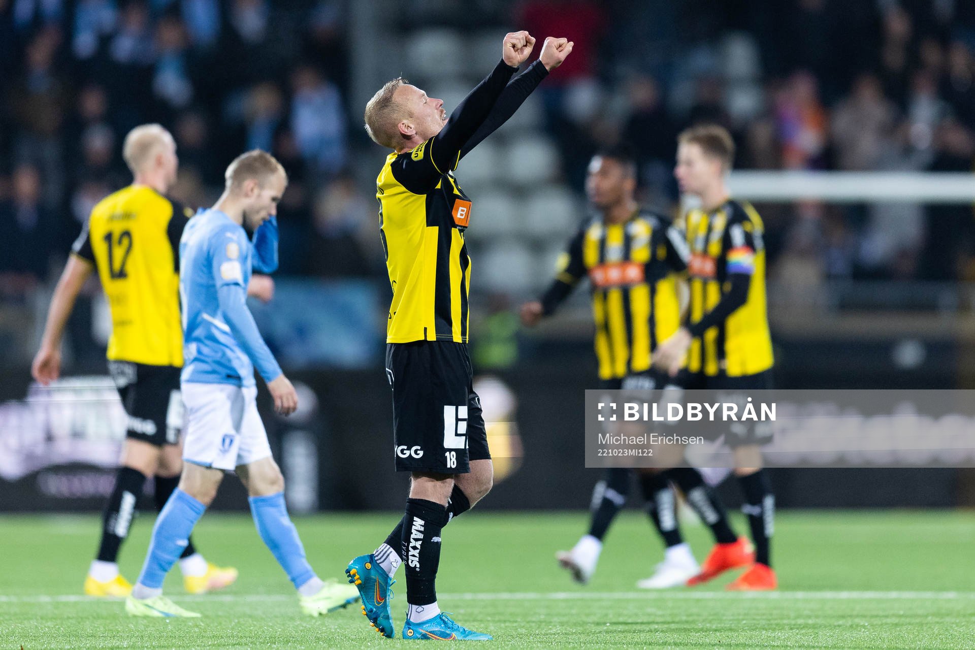 Häckens Mikkel Rygaard Jensen jublar