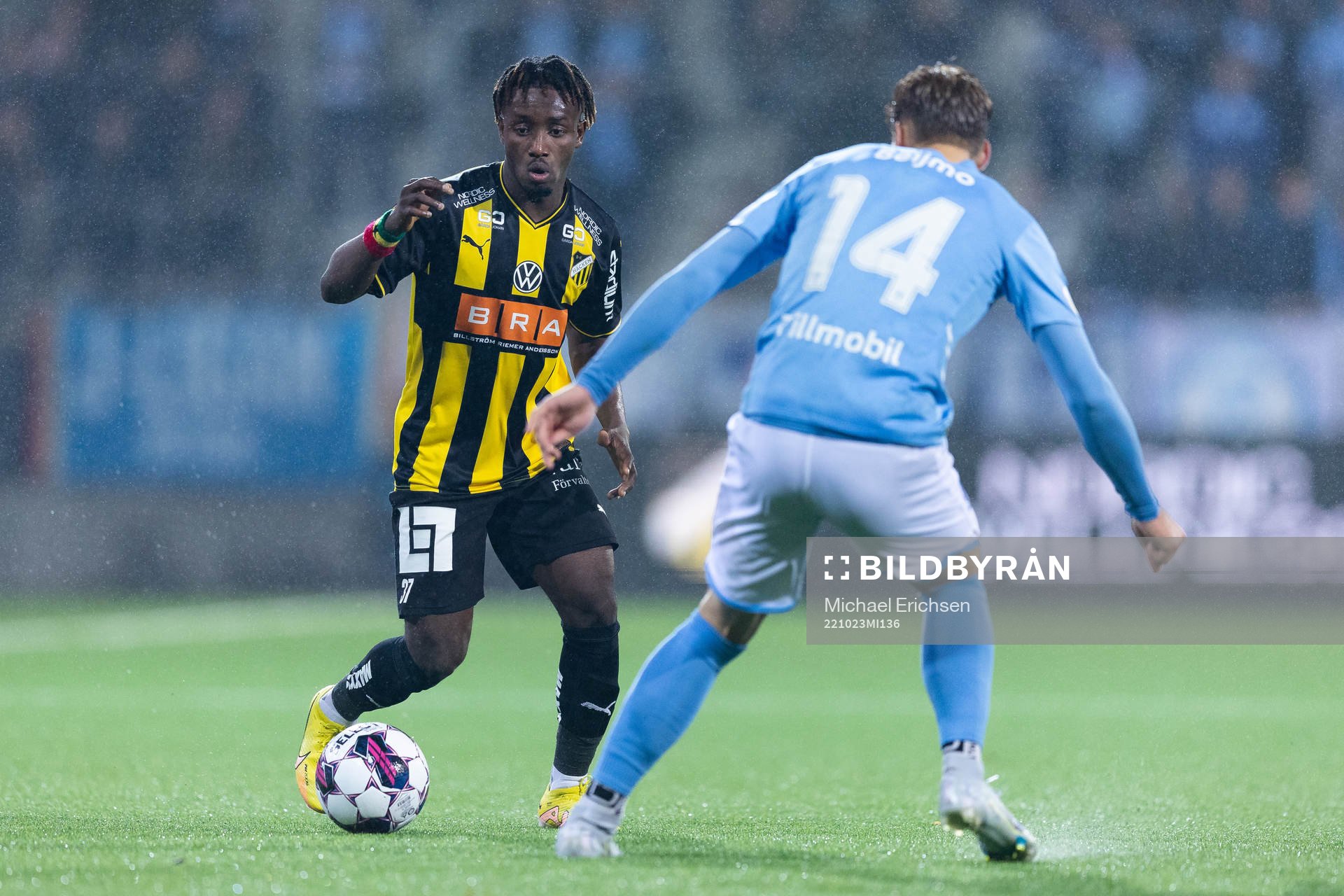 Häckens Ibrahim Sadiq och Malmö FFs Felix Beijmo