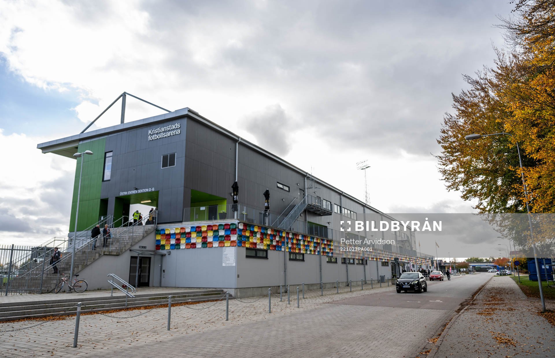Kristianstads Fotbollsarena inför fotbollsmatchen i Damallsvenskan mellan Kristianstad och FC Rosengård den 23 oktober 2022 i Kristianstad.