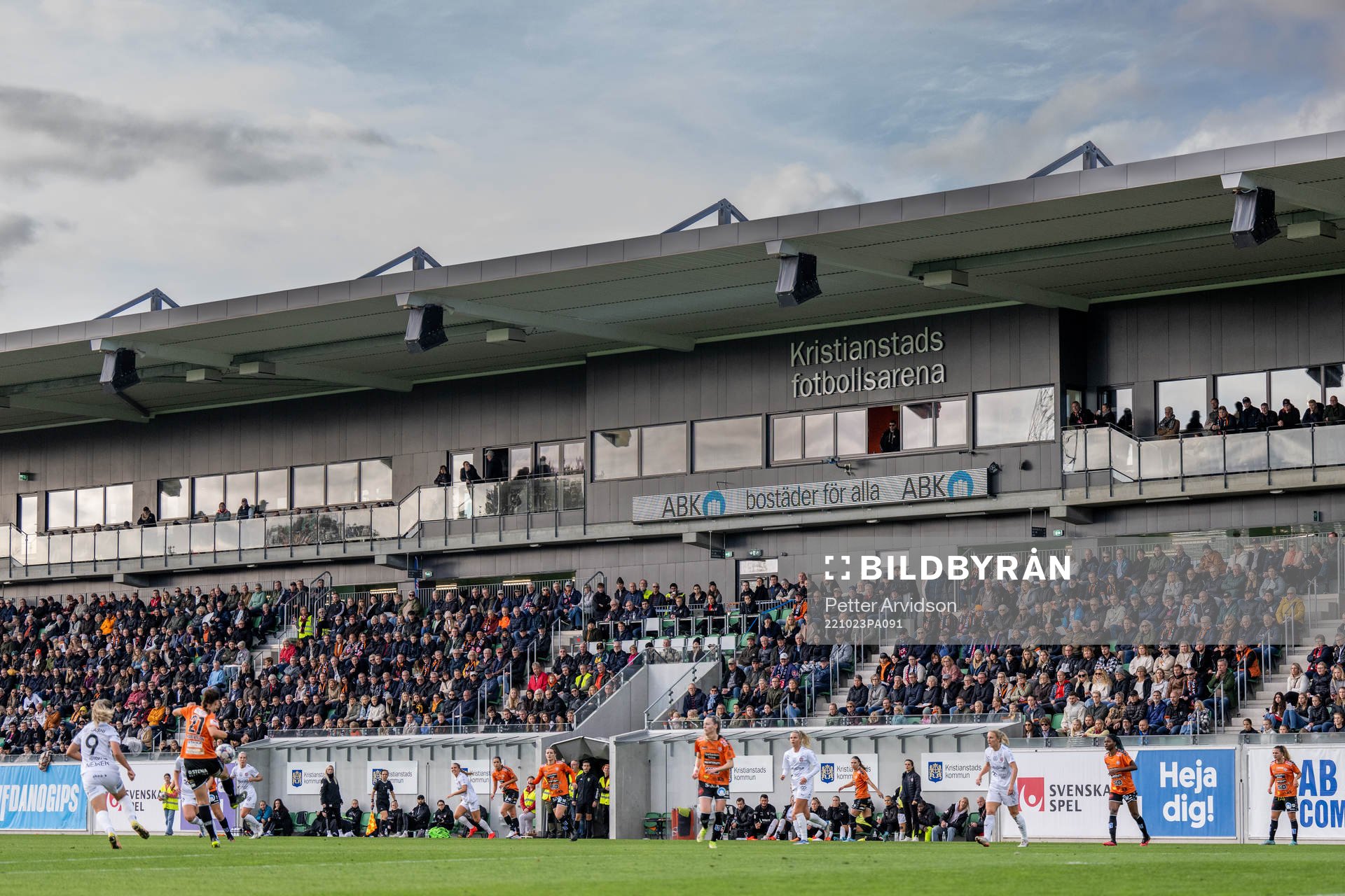 Kristianstads Fotbollsarena under fotbollsmatchen i Damallsvenskan mellan Kristianstad och FC Rosengård den 23 oktober 2022 i Kristianstad.