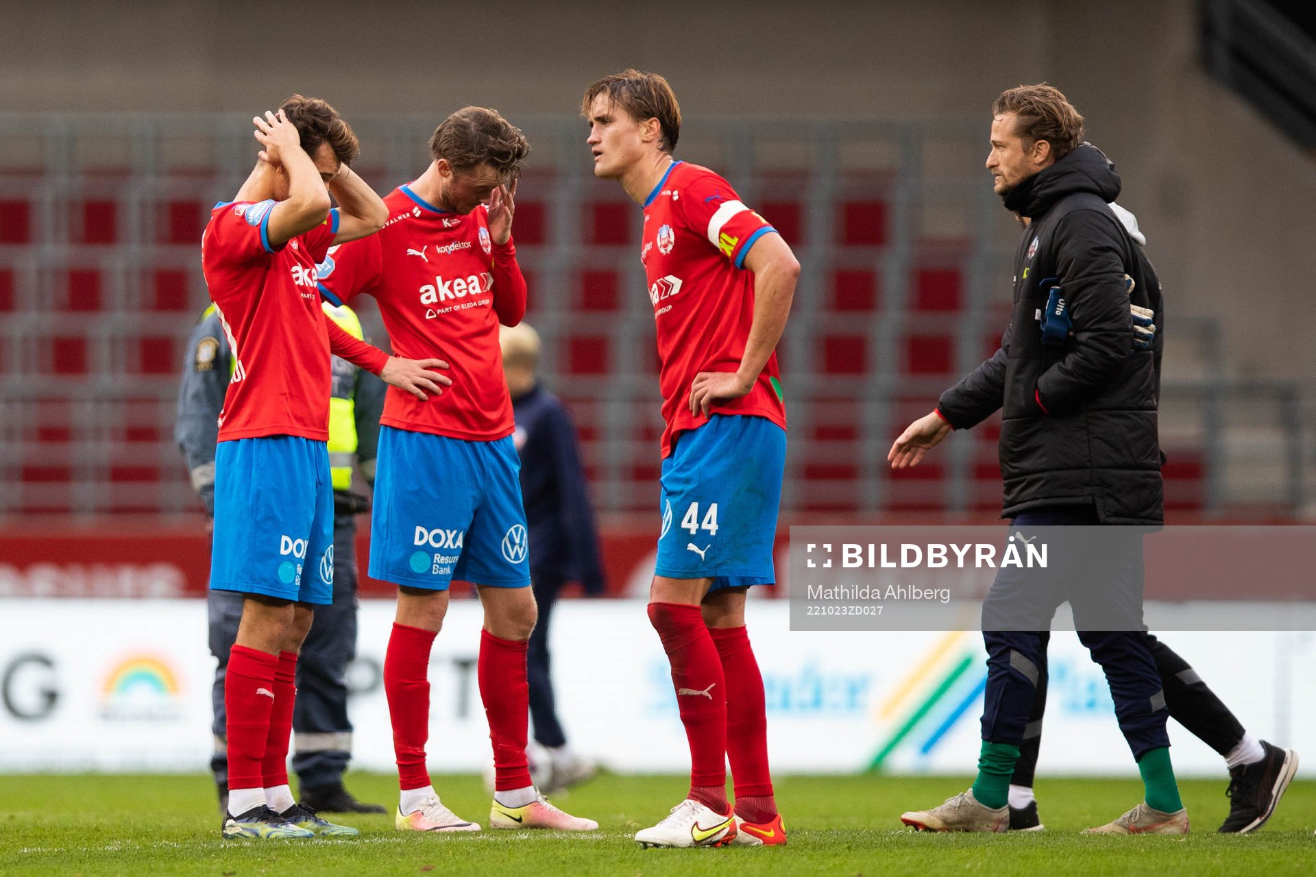 Helsingborgs Thomas Rogne och målvakt Anders Lindegaard