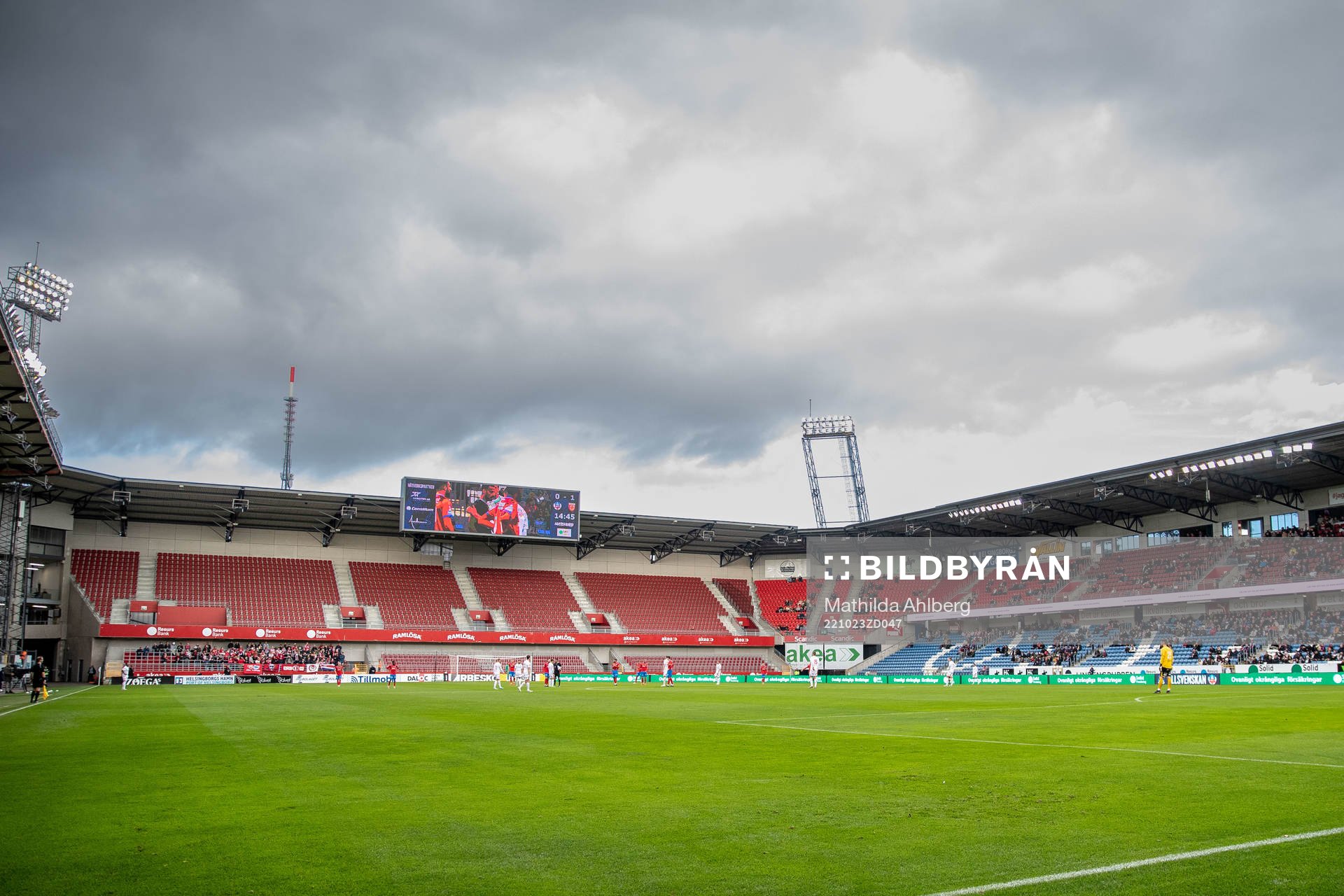 Interiör av Olympia under fotbollsmatchen i Allsvenskan mellan Helsingborg och Degerfors den 23 oktober 2022 i Helsingborg. 