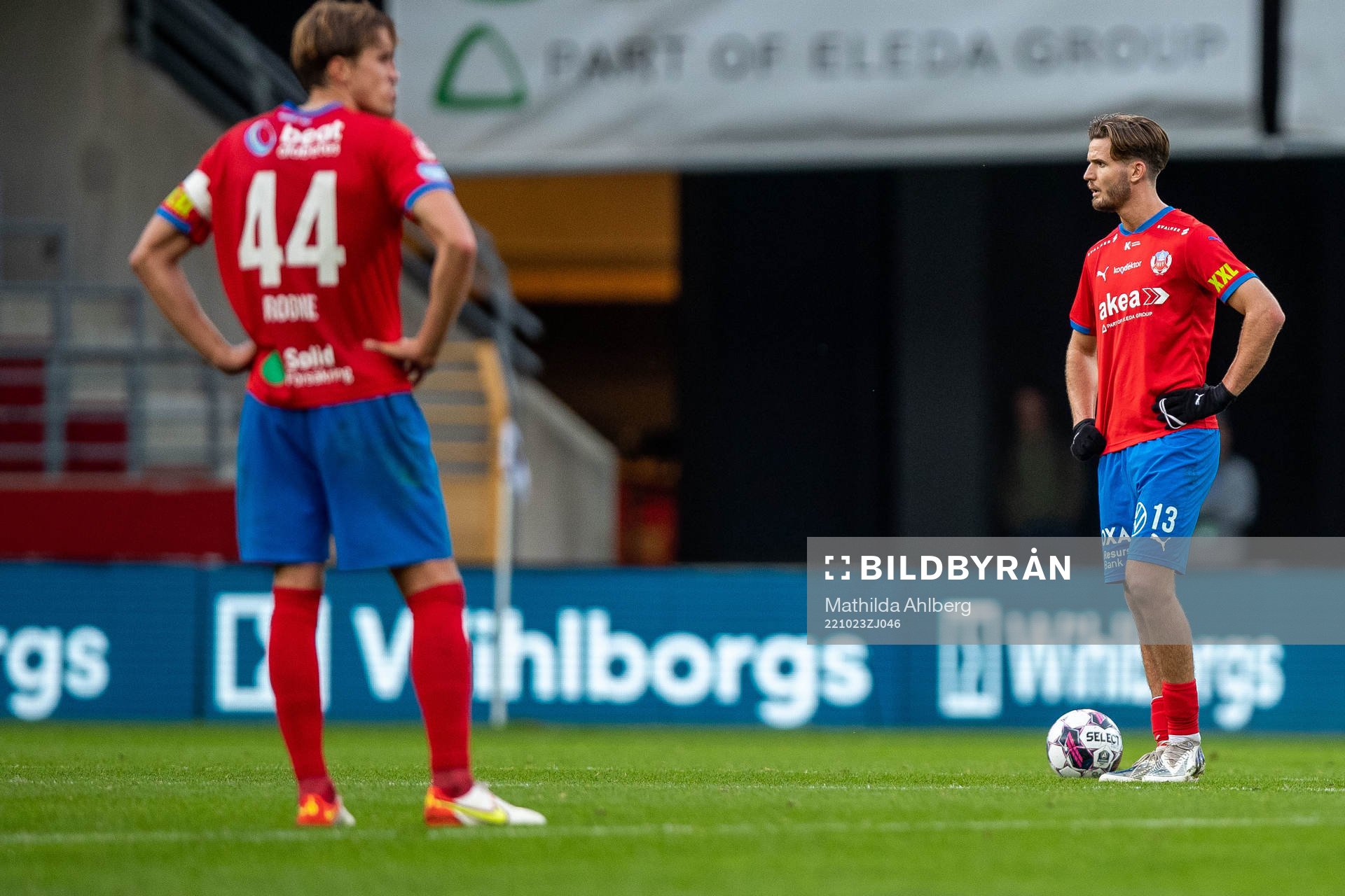Helsingborgs Thomas Rogne och Wilhelm Loeper deppar