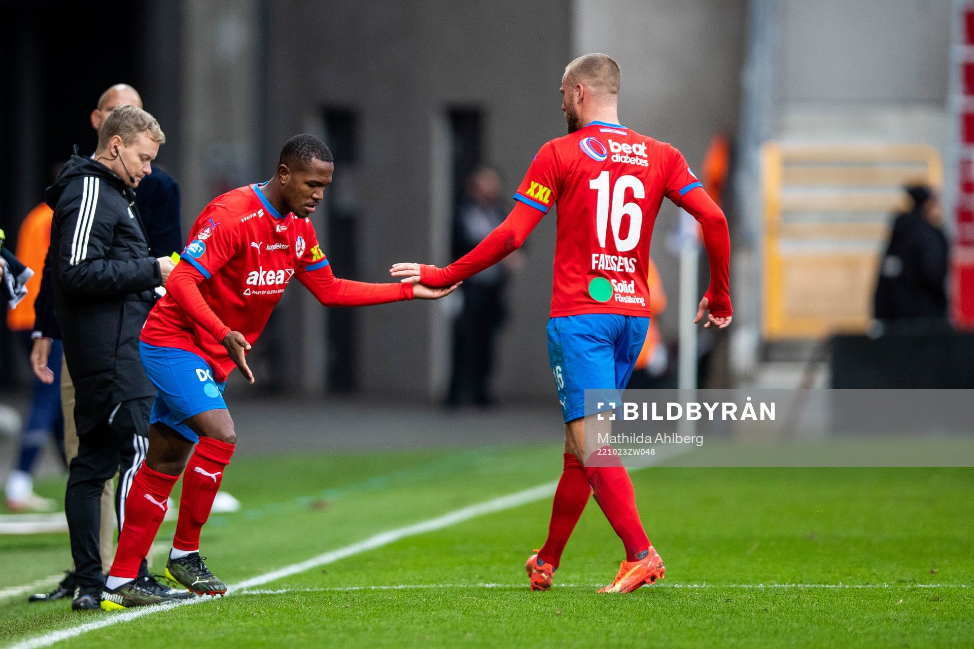 Helsingborgs Diego Cesar De Oliveira och Alexander Faltsetas