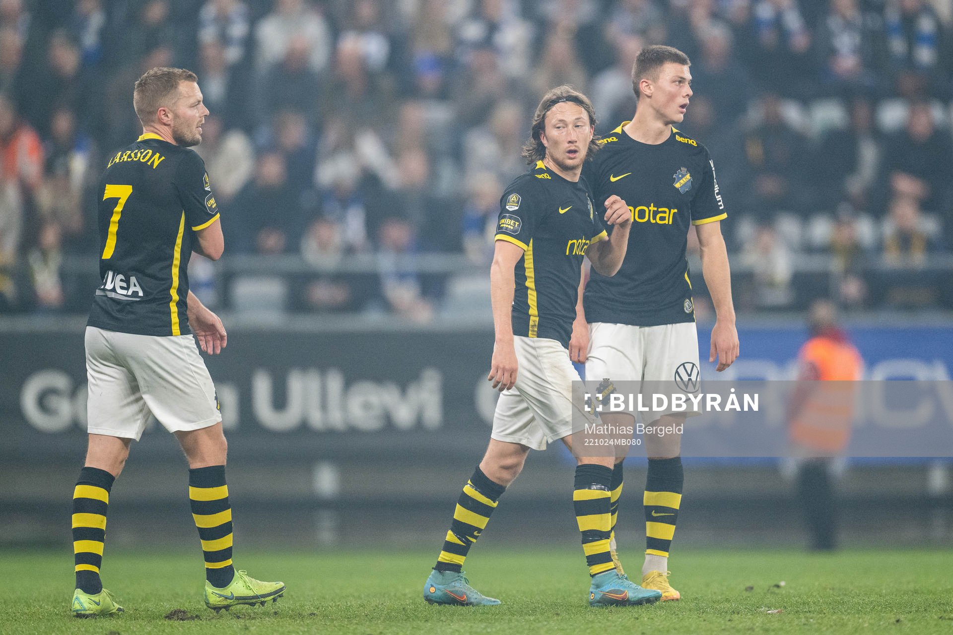 AIKs Sebastian Larsson, Axel Björnström och Erik Ring