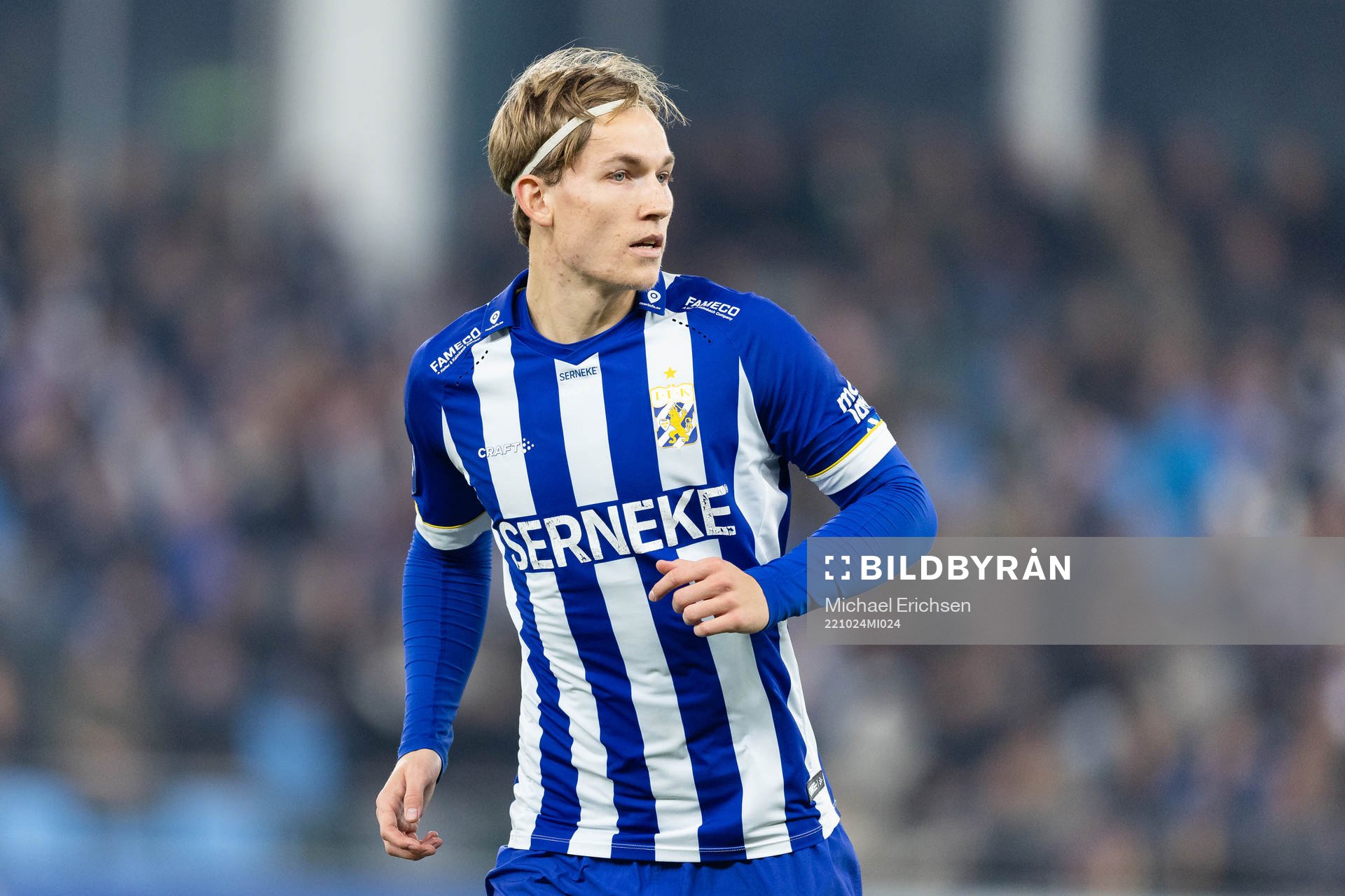 IFK Göteborgs Johan Bångsbo under fotbollsmatchen i Allsvenskan mellan IFK Göteborg och AIK den 24 oktober 2022 i Göteborg. 